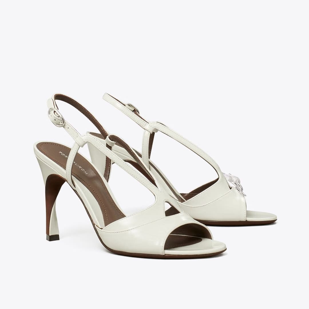 Tory Burch Twisted Heel Sandal MARSHMALLOW