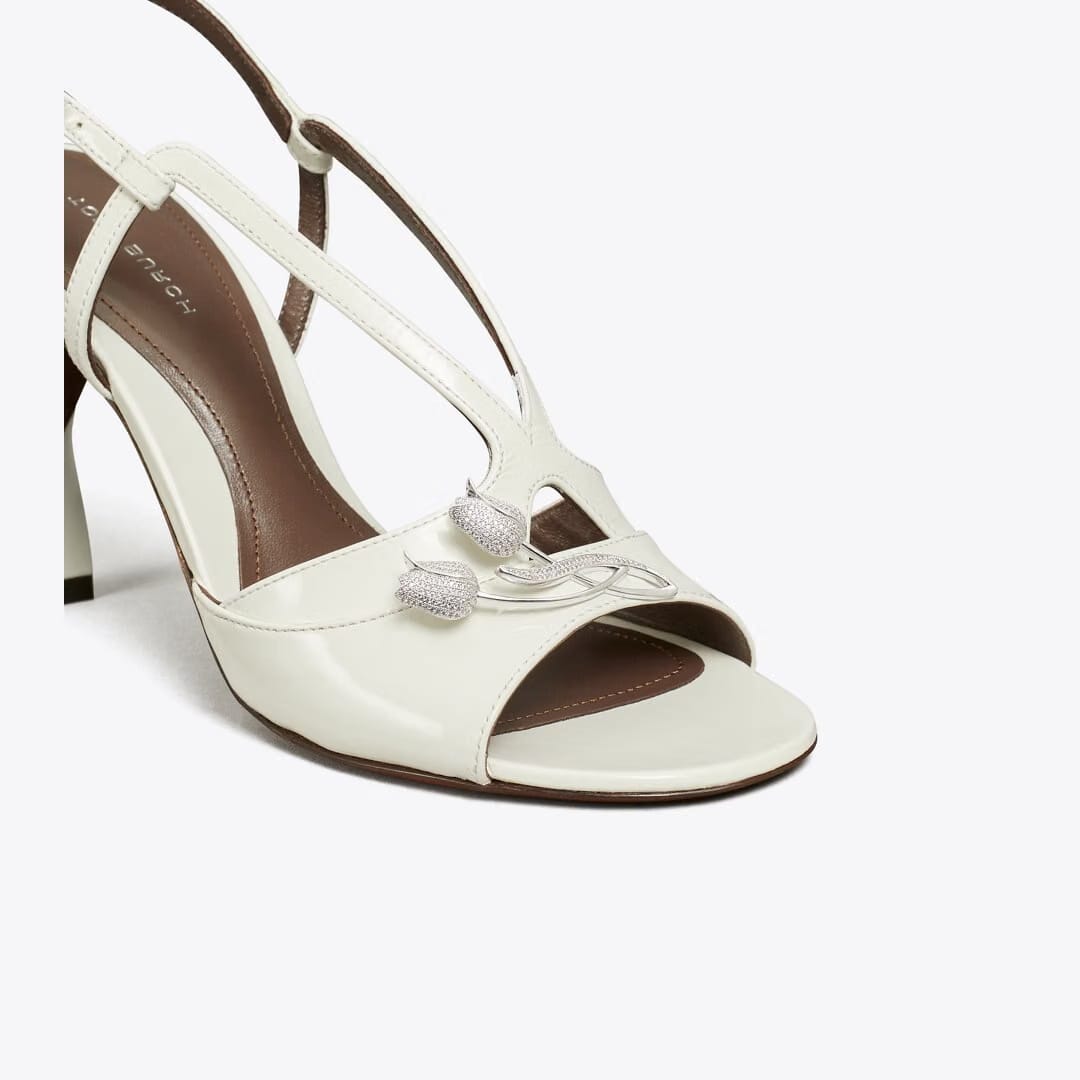Tory Burch Twisted Heel Sandal MARSHMALLOW