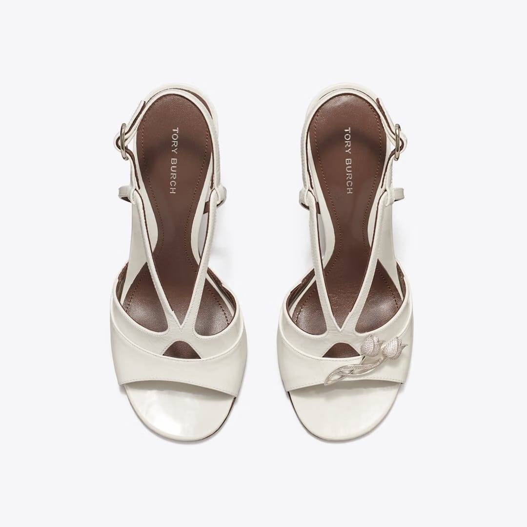 Tory Burch Twisted Heel Sandal MARSHMALLOW