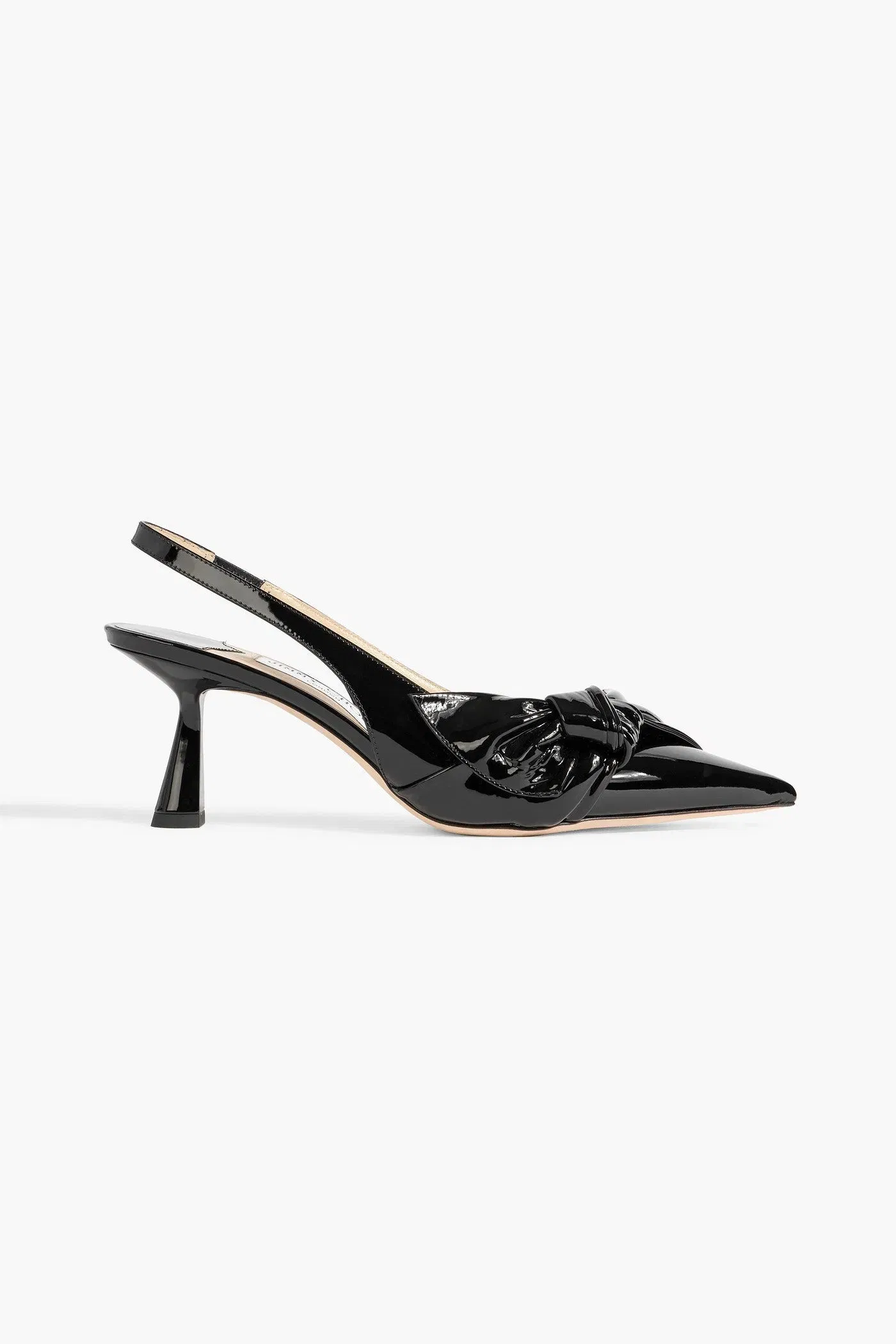 Jimmy Choo Elinor 65 Bow-Detailed Patent-Leather Slingback Pumps Black Women's