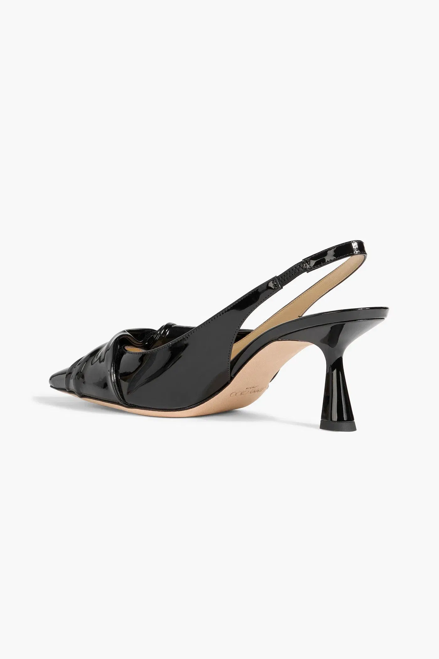 Jimmy Choo Elinor 65 Bow-Detailed Patent-Leather Slingback Pumps Black Women's