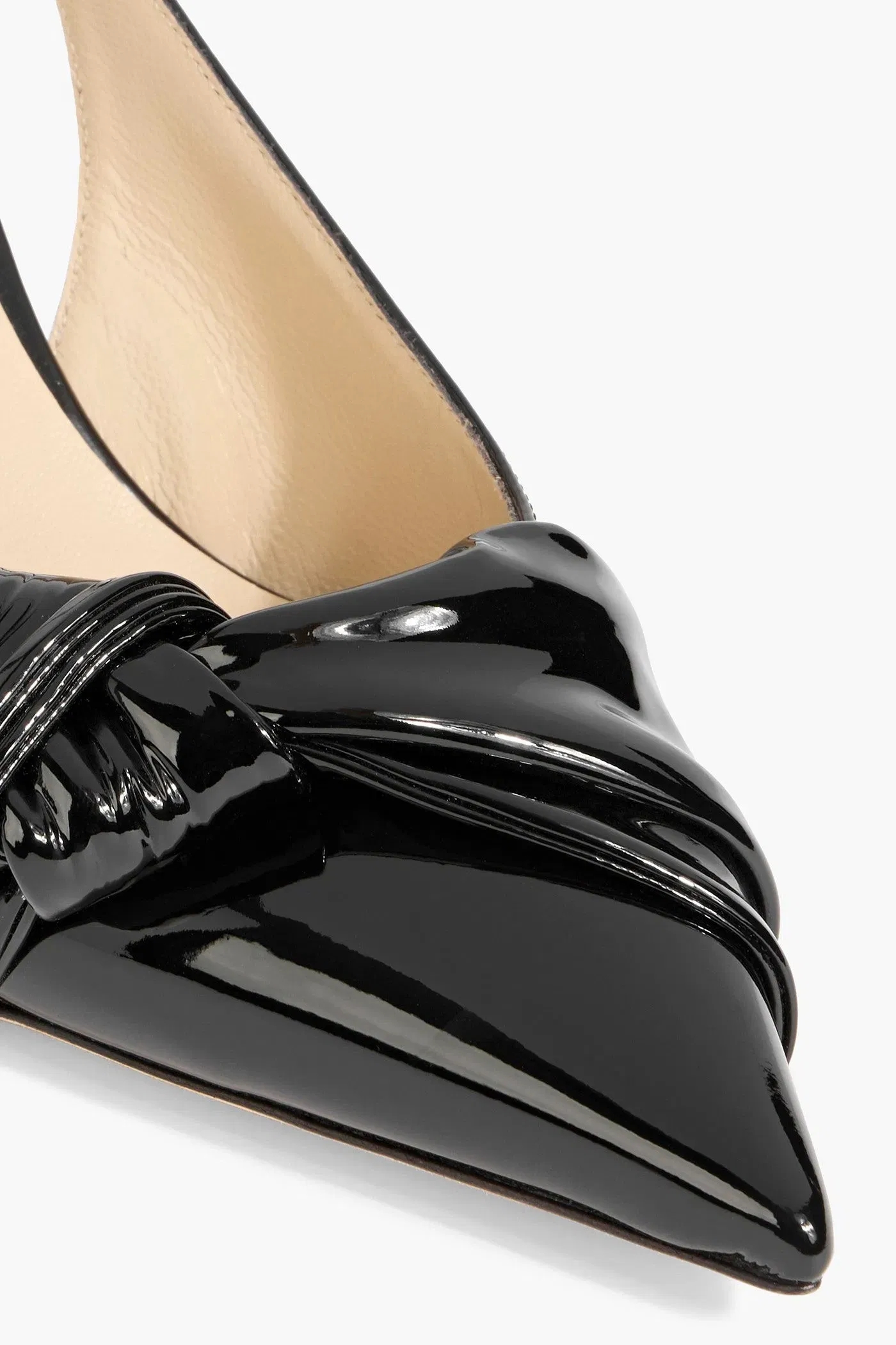 Jimmy Choo Elinor 65 Bow-Detailed Patent-Leather Slingback Pumps Black Women's
