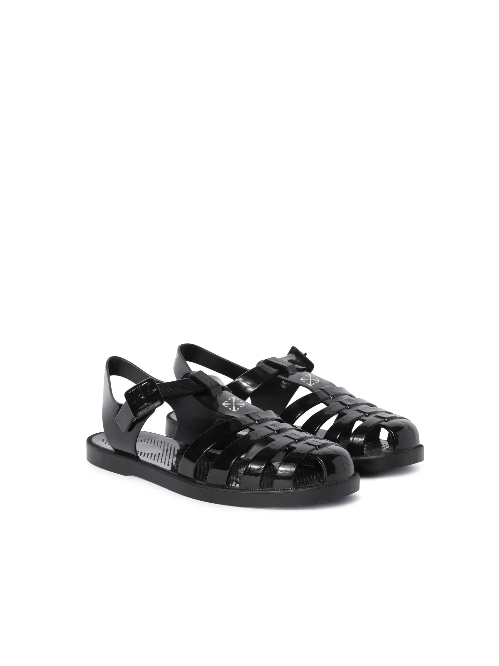 Off-White Black Arrow Pvc Sandals Womens Black