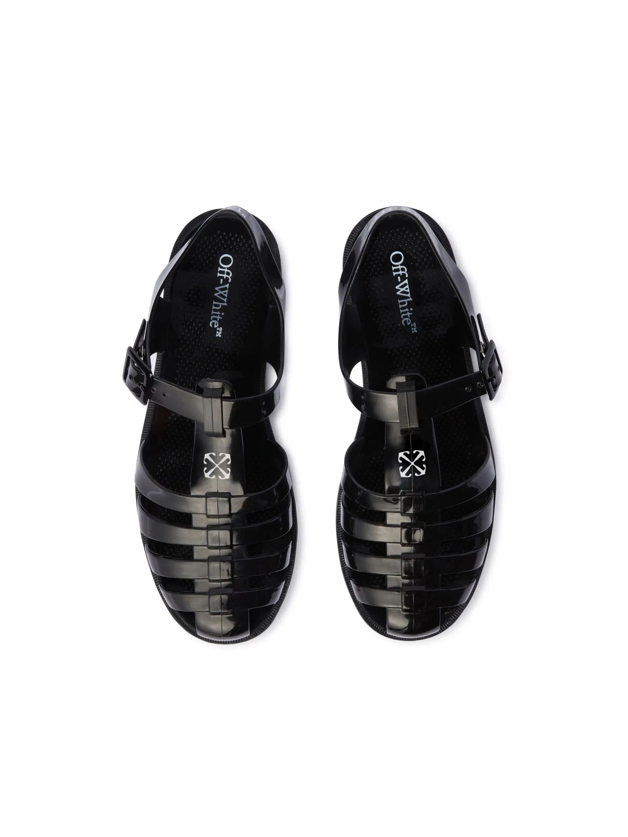 Off-White Black Arrow Pvc Sandals Womens Black
