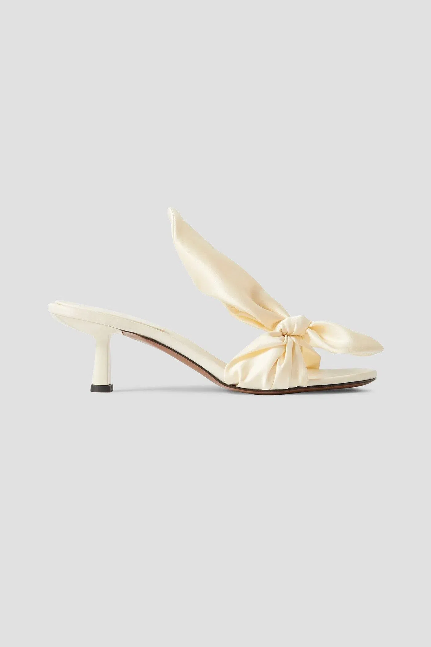 Neous Diana Bow-Detailed Satin Sandals Pastel Yellow Women's