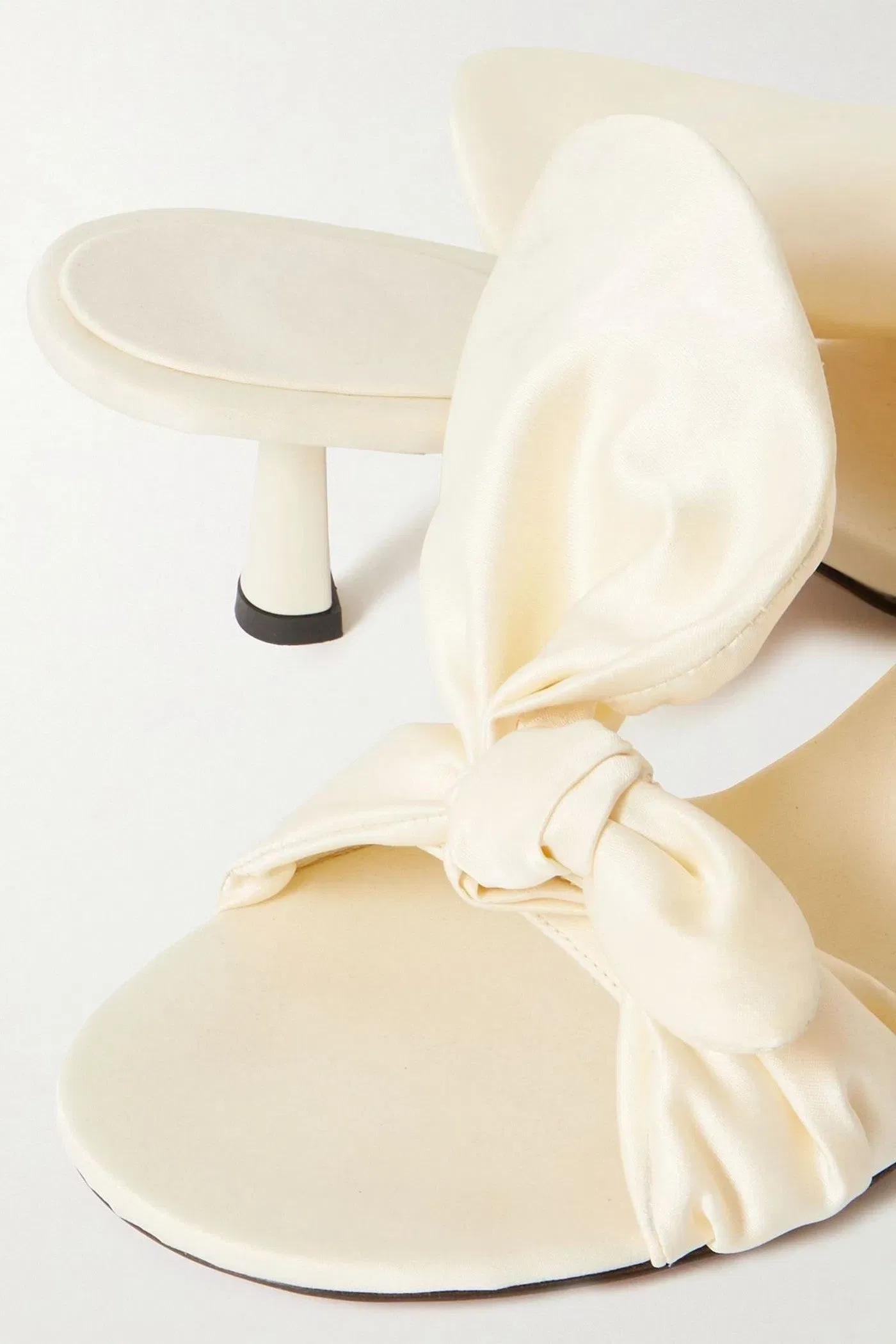 Neous Diana Bow-Detailed Satin Sandals Pastel Yellow Women's