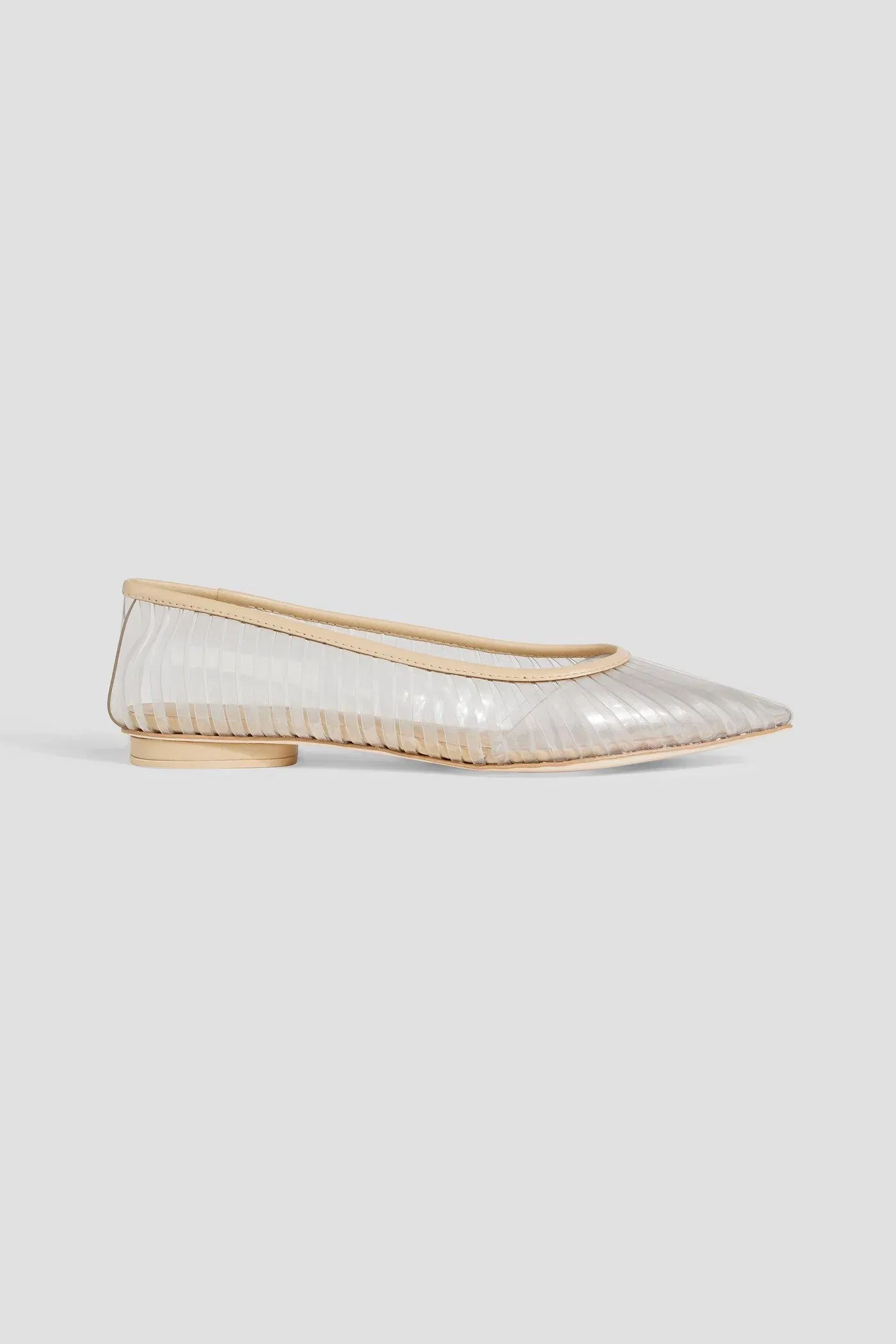 Cult Gaia Leena Leather-Trimmed Pvc Point-Toe Flats Clear Women's