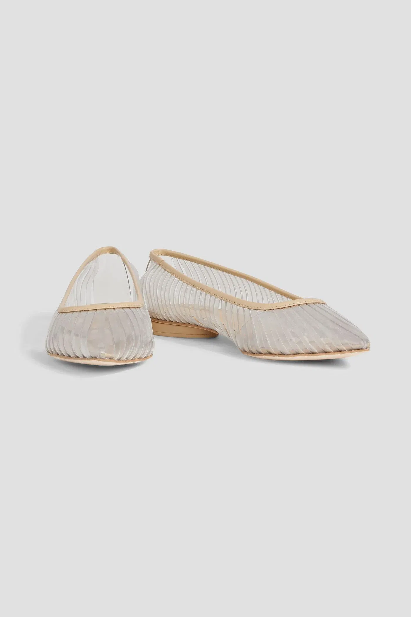 Cult Gaia Leena Leather-Trimmed Pvc Point-Toe Flats Clear Women's