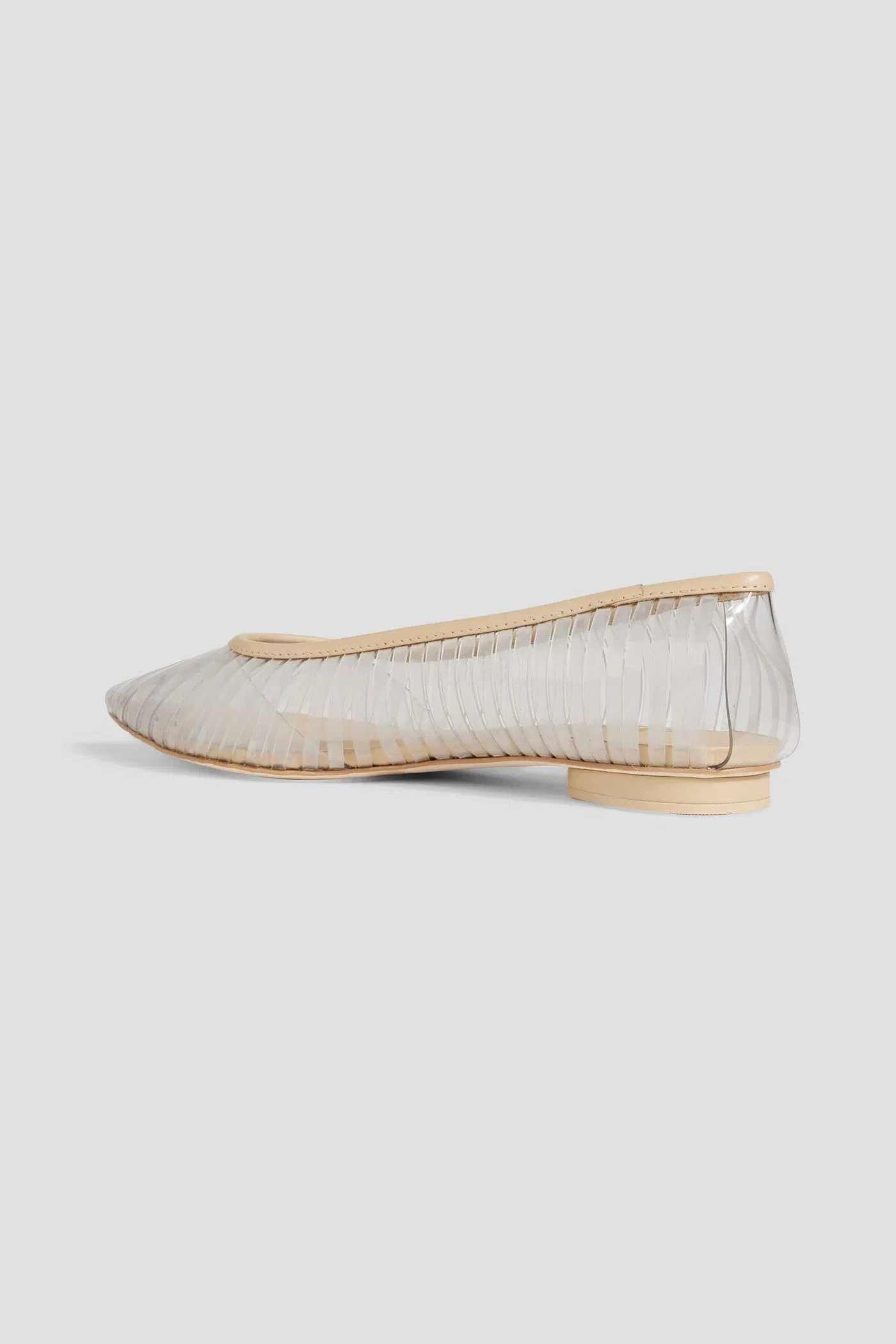Cult Gaia Leena Leather-Trimmed Pvc Point-Toe Flats Clear Women's