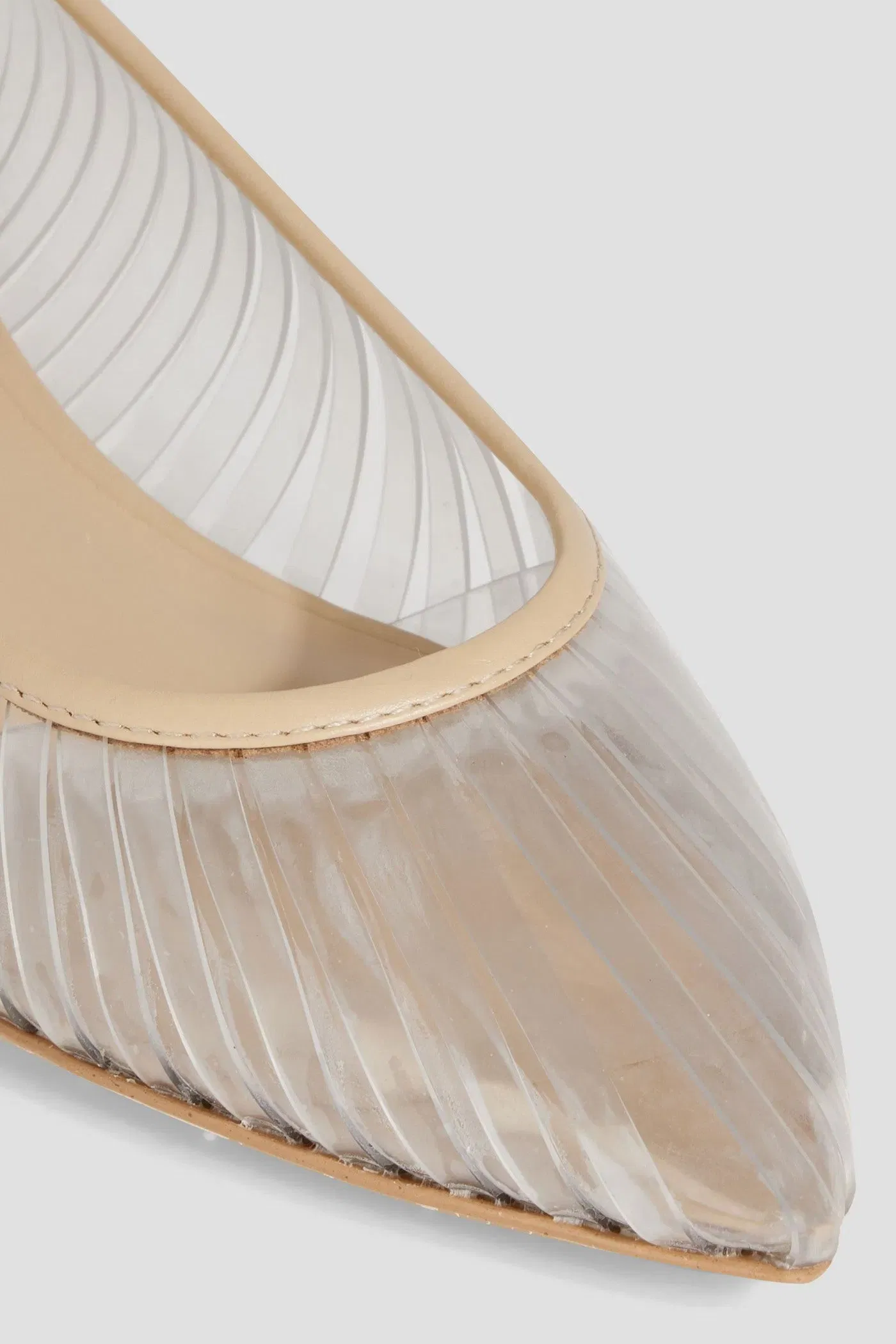 Cult Gaia Leena Leather-Trimmed Pvc Point-Toe Flats Clear Women's