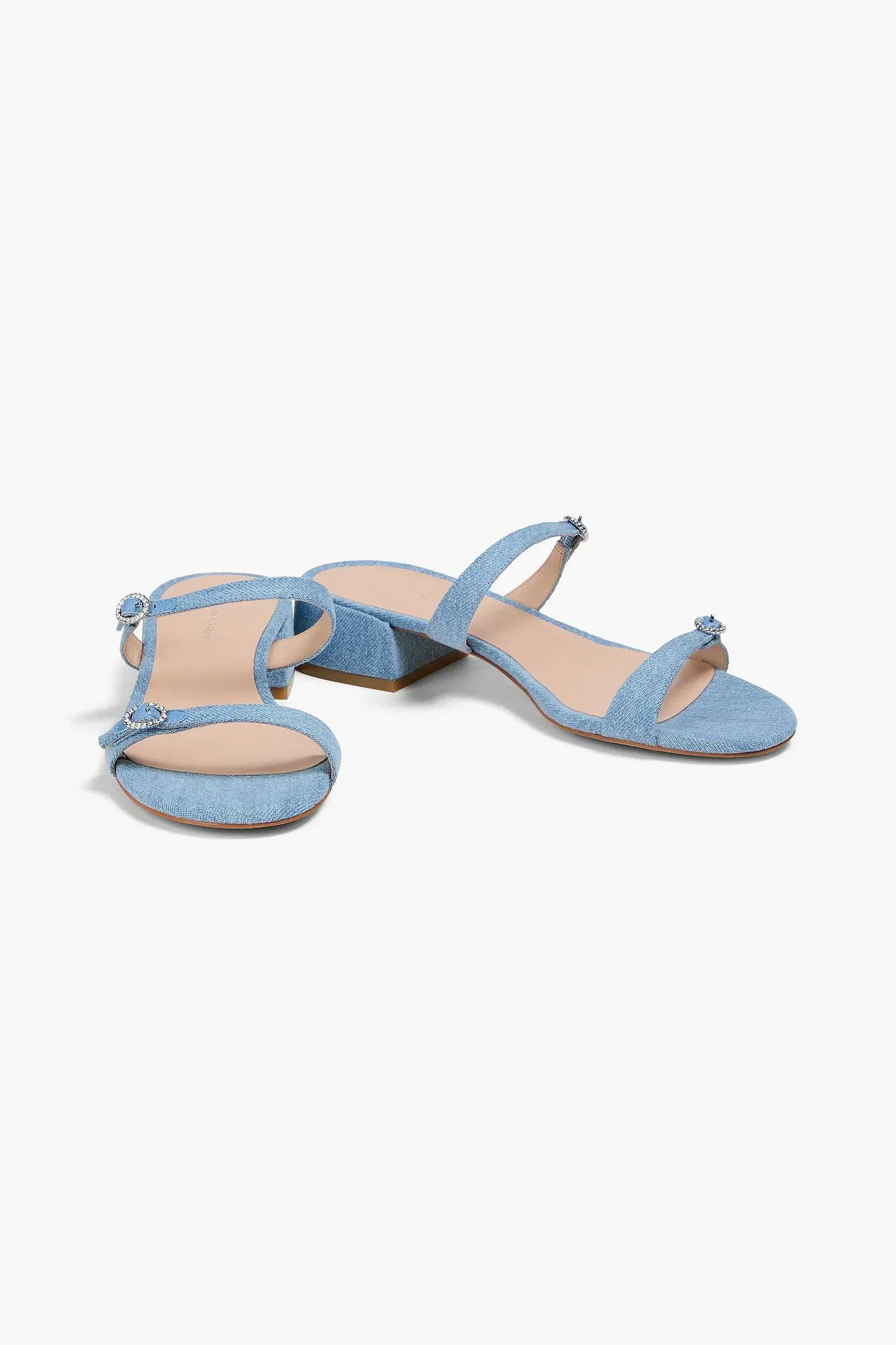 Stuart Weitzman Ginger Denim Mules Light Denim Women's