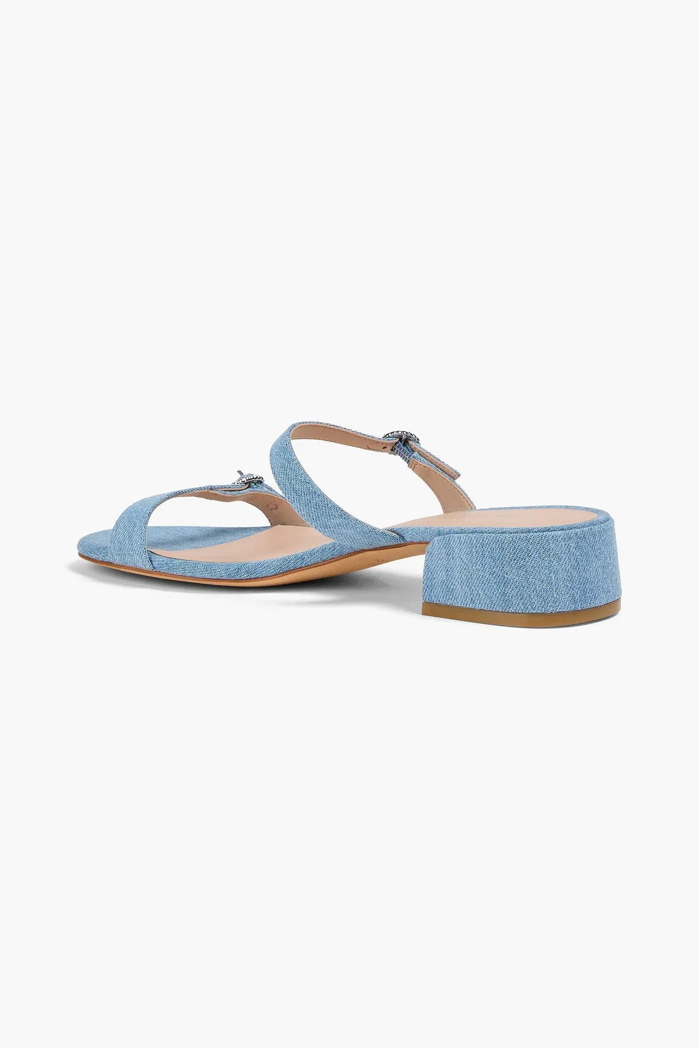 Stuart Weitzman Ginger Denim Mules Light Denim Women's