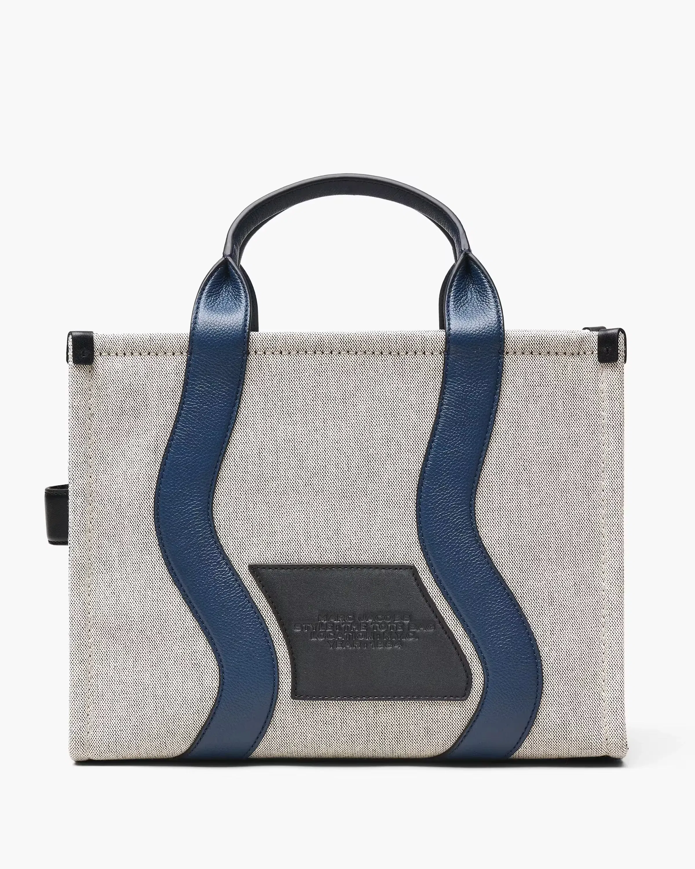 Marc Jacobs The Wavy Canvas Medium Tote Bag Ivory/Navy