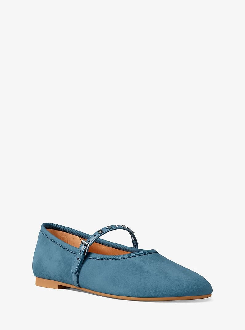 Michael Kors Phoebe Embellished Leather Ballet Flat