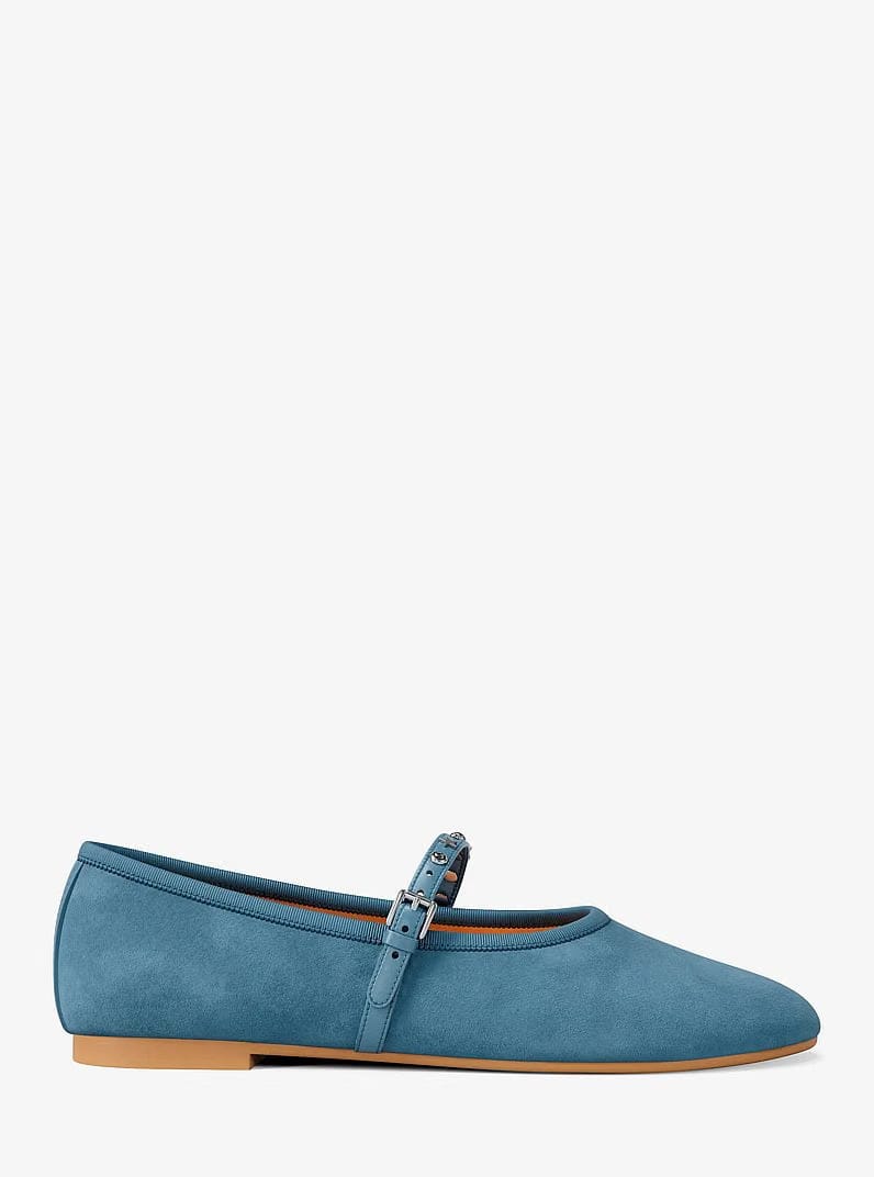 Michael Kors Phoebe Embellished Leather Ballet Flat
