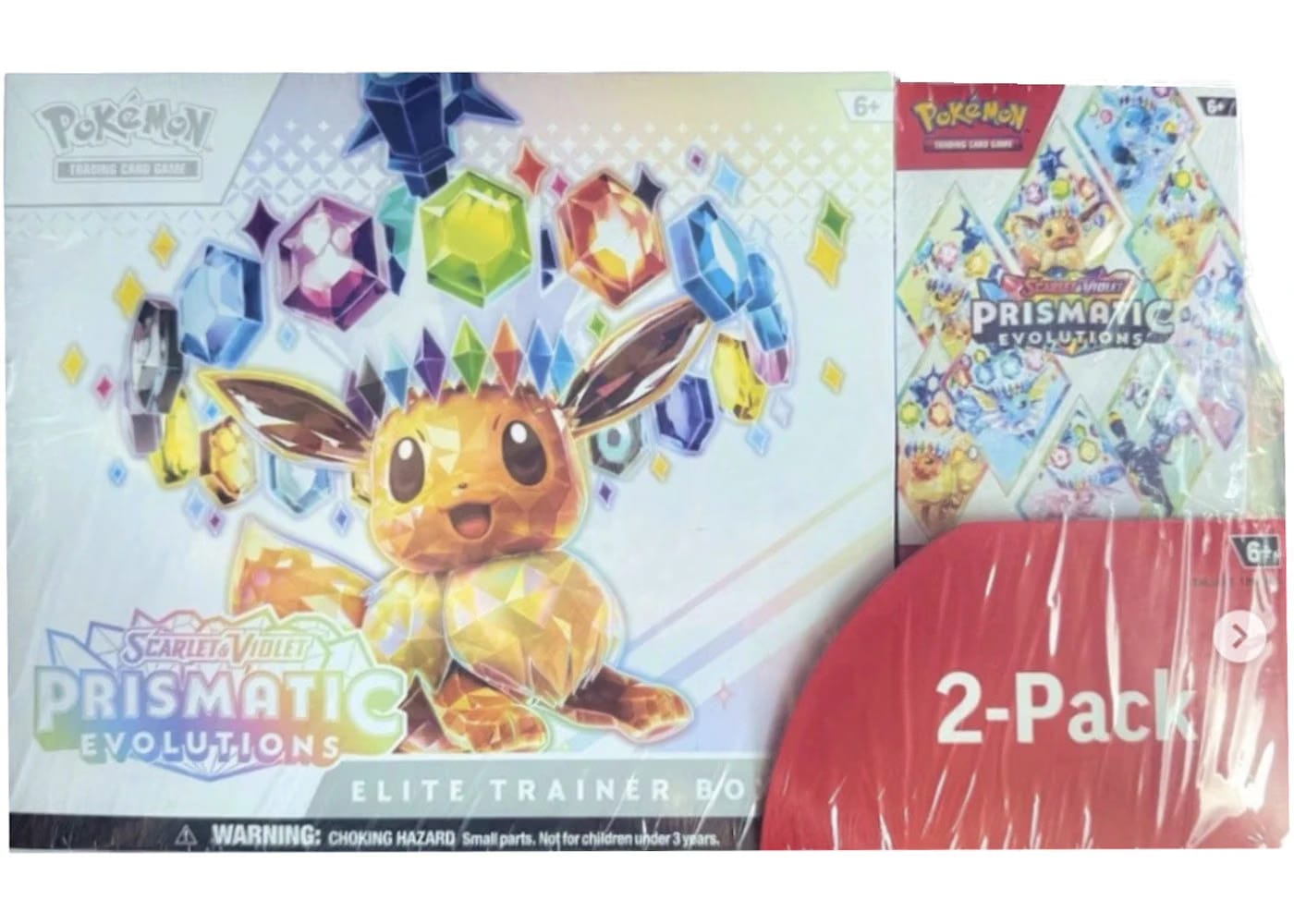 2025 Pokemon Scarlet & Violet Pristmatic Evolutions Elite Trainer Box + Booster Costco Bundle
