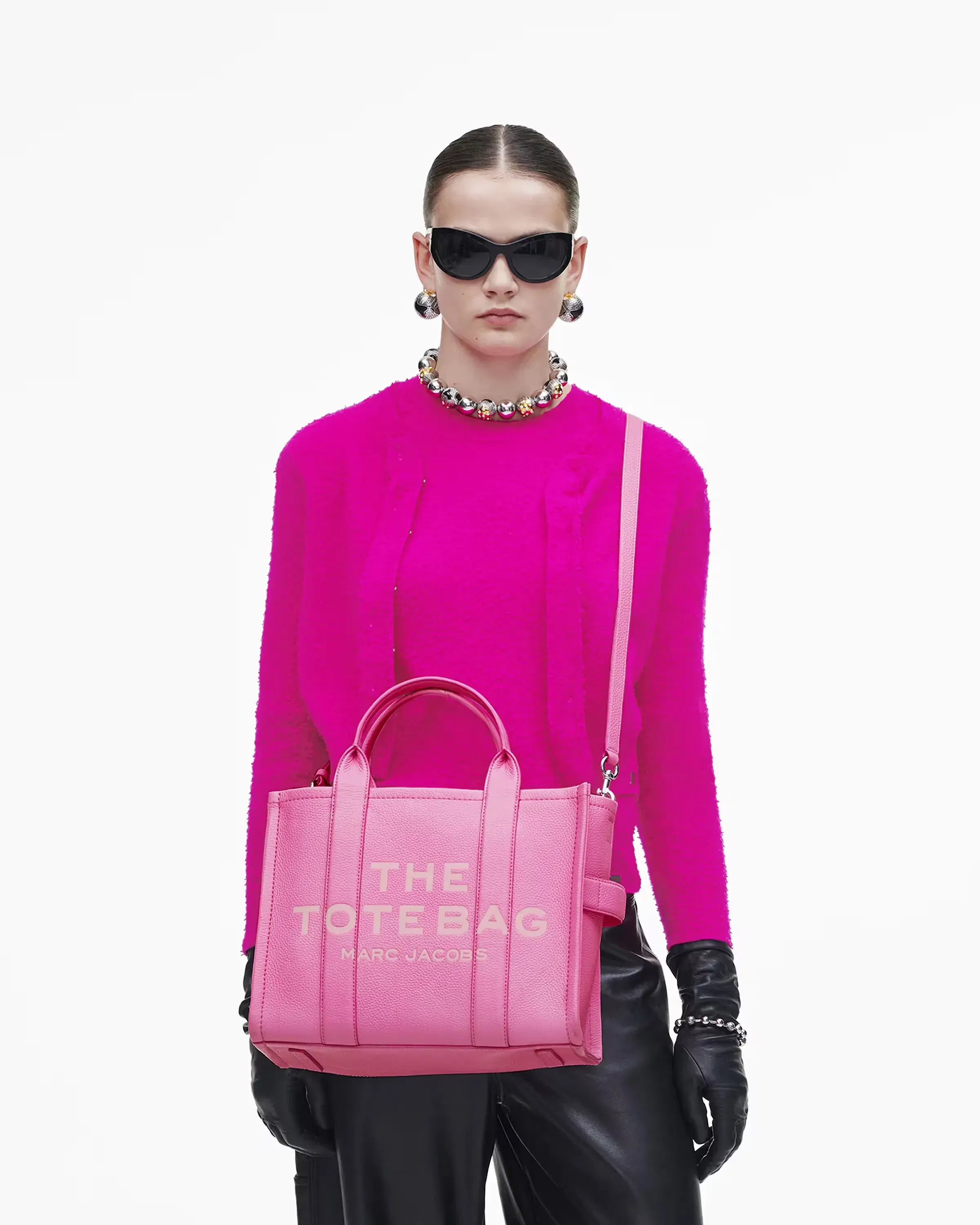 Marc Jacobs The Leather Medium Tote Bag Petal Pink
