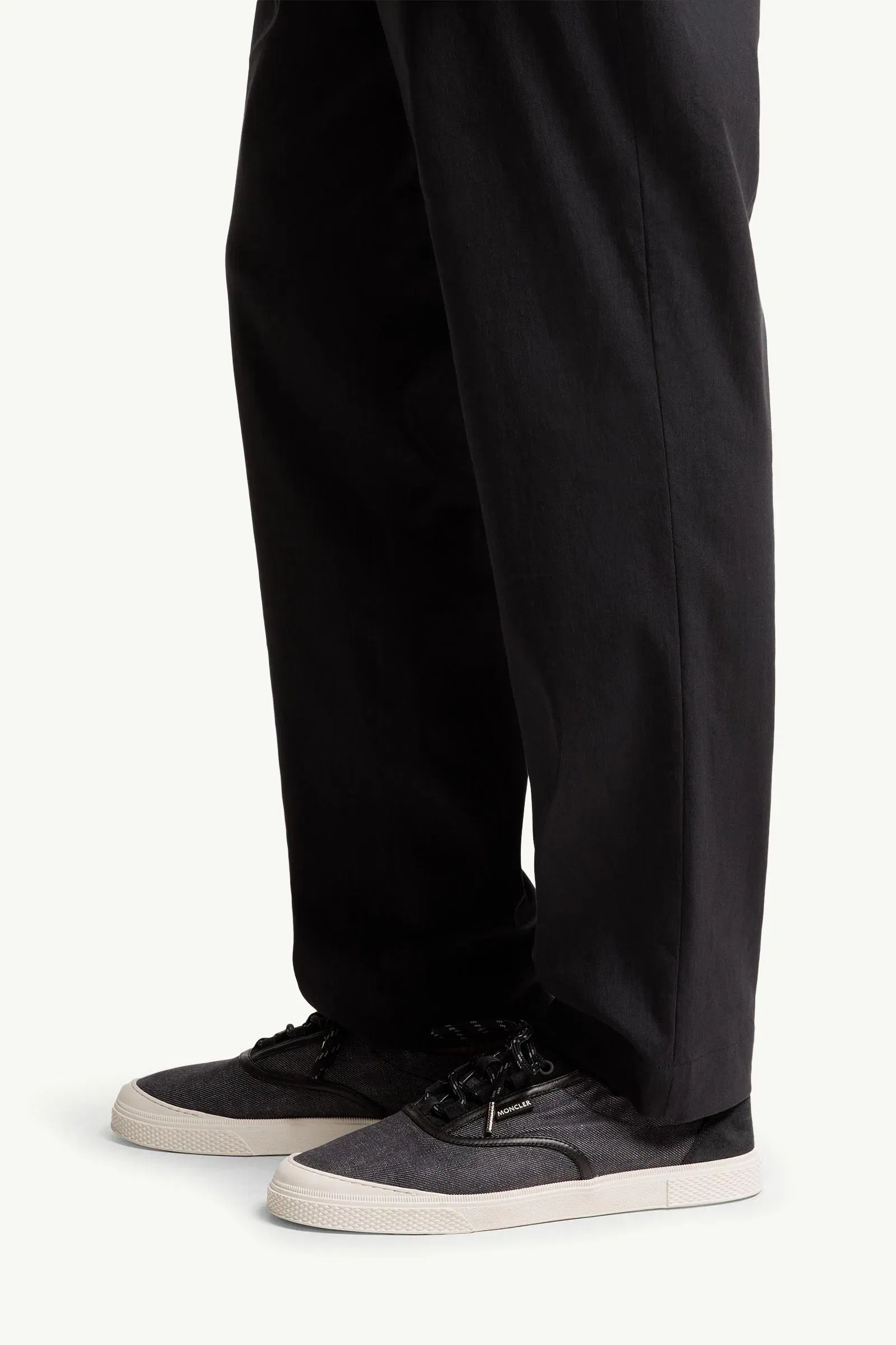 Moncler Technical Linen Blend Pants Navy Blue Navy Blue