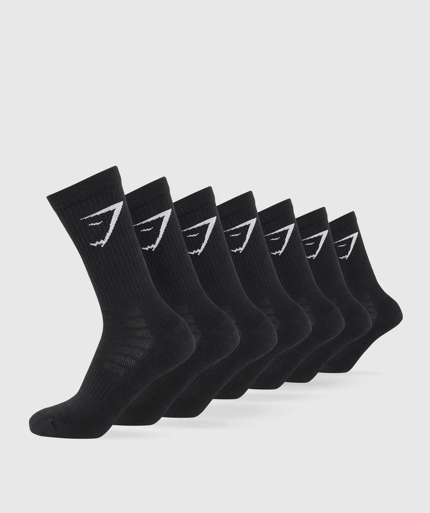 Women's Gymshark Crew Socks 7Pk Black