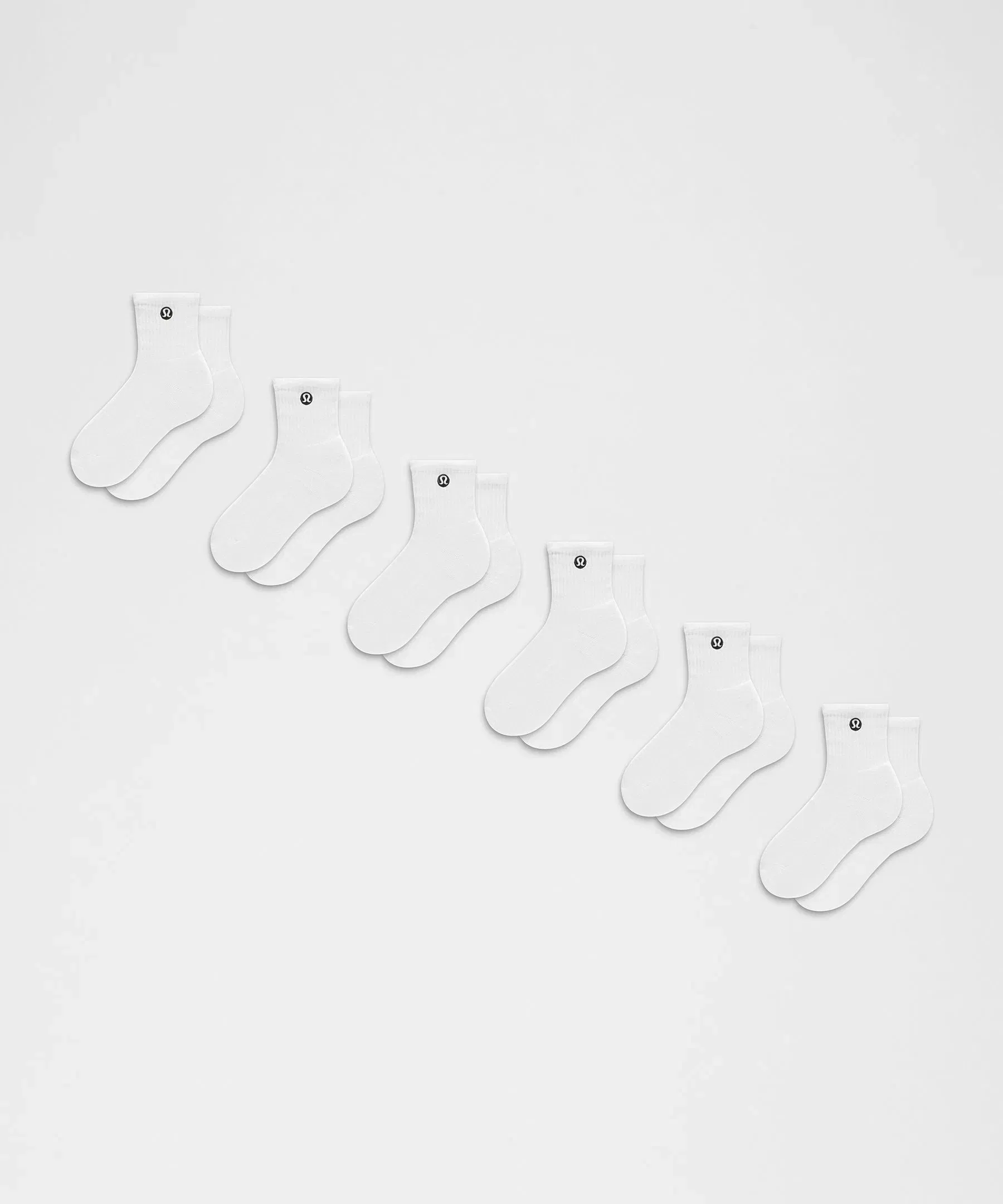 Lululemon Unisex Daily Essential Quarter Socks *6 Pack