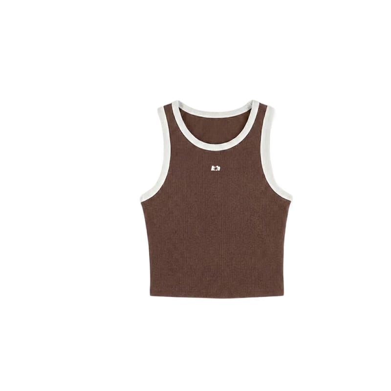 Sknny B*tch Contrast Women Brown Tank