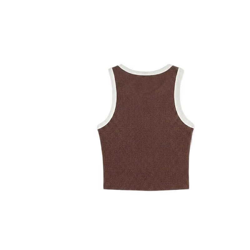 Sknny B*tch Contrast Women Brown Tank