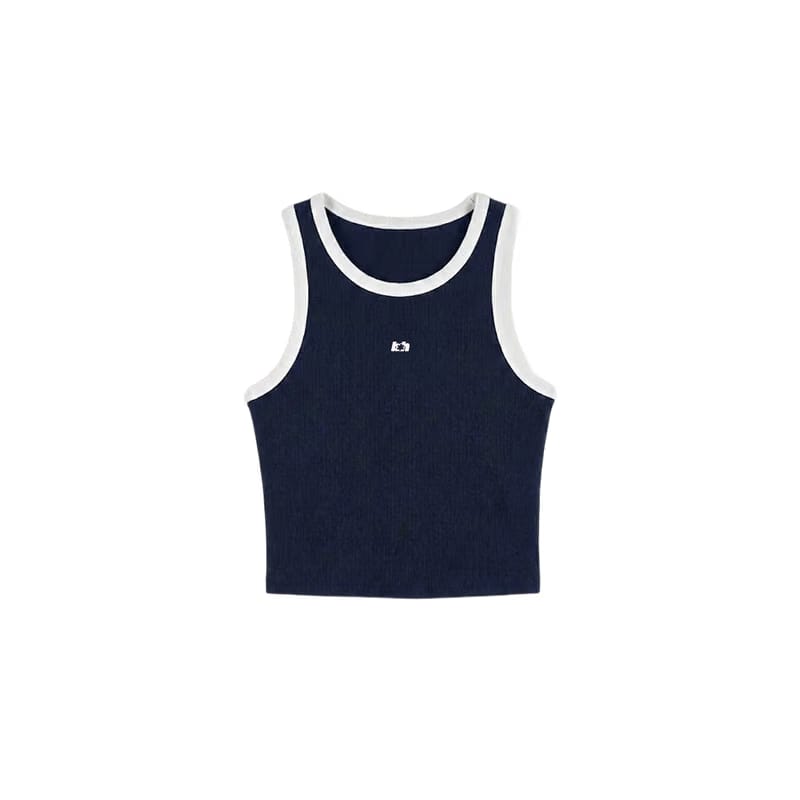 Sknny B*tch Contrast Women Navy Tank