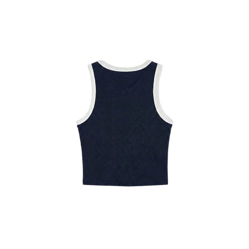 Sknny B*tch Contrast Women Navy Tank