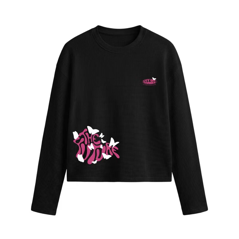 City Off Domes Bloom Graffiti Waffle T-shirt Black
