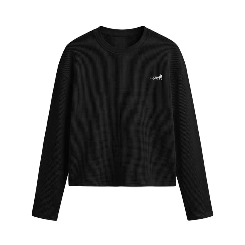 Reserve Relaxed Waffle Tee - Obsidian Black