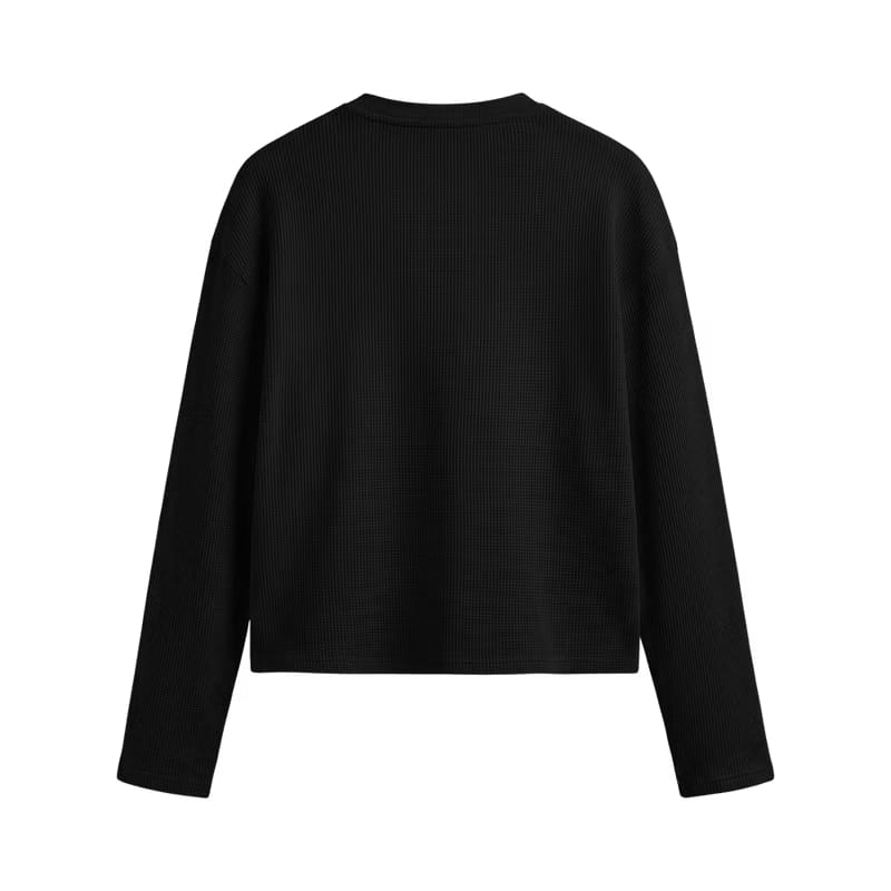 Reserve Relaxed Waffle Tee - Obsidian Black