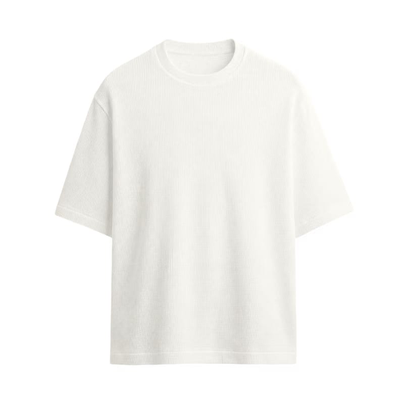 Classic Gridweave Box Fit Tee - Ivory