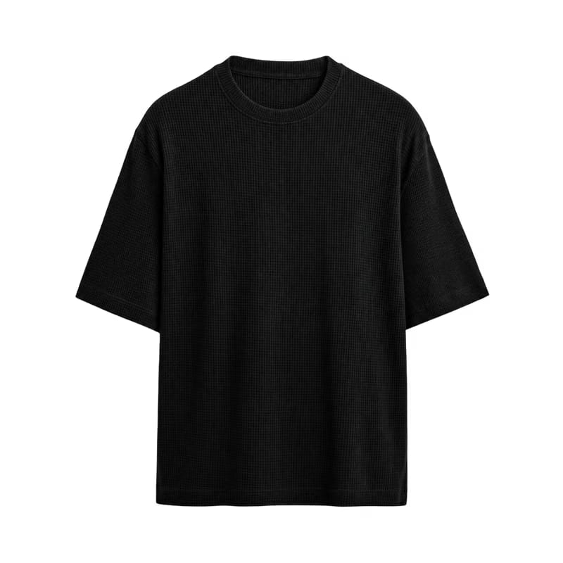 Classic Gridweave Box Fit Tee - Noir