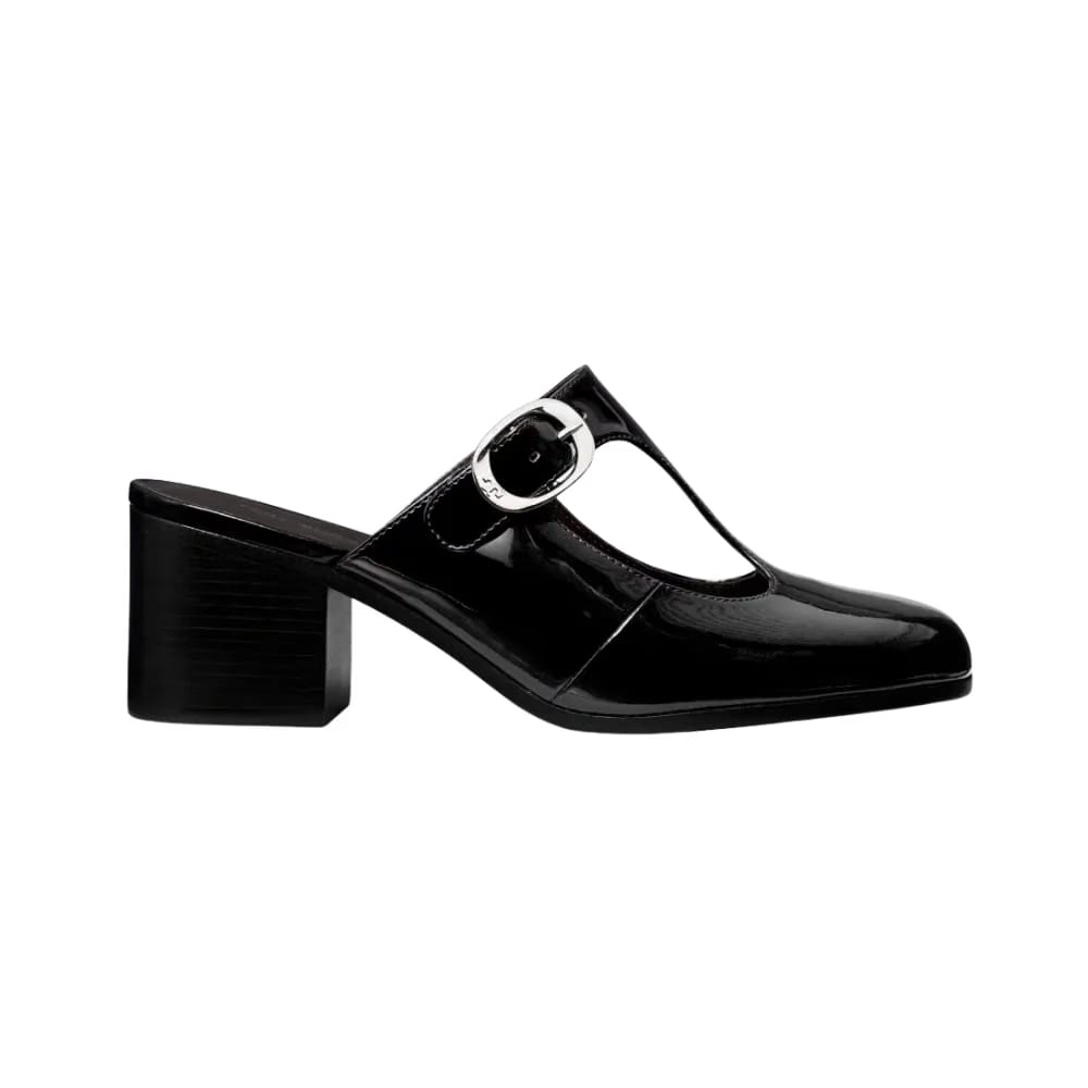 Tory Burch Violet T-Strap Heeled Mule Perfect Black