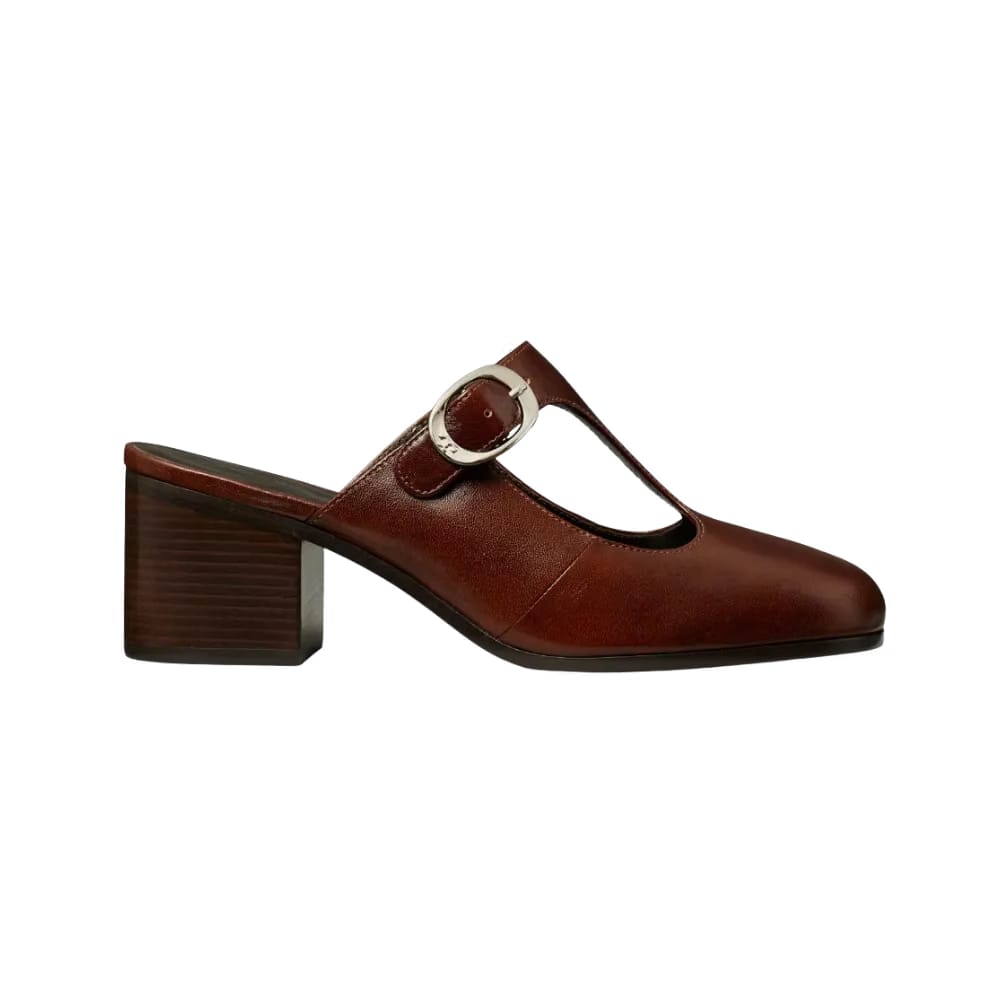 Tory Burch Violet T-Strap Heeled Mule Negroni
