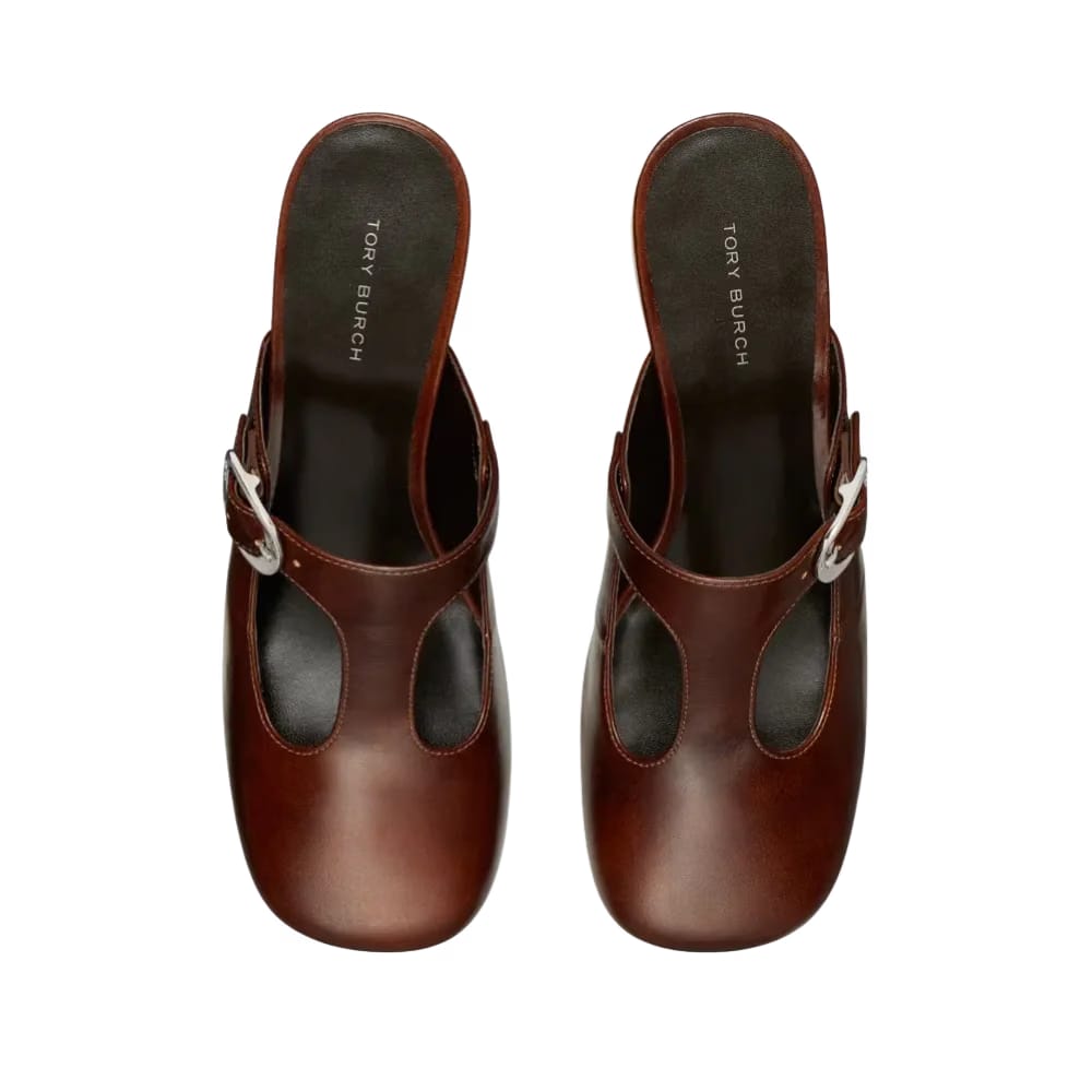 Tory Burch Violet T-Strap Heeled Mule Negroni