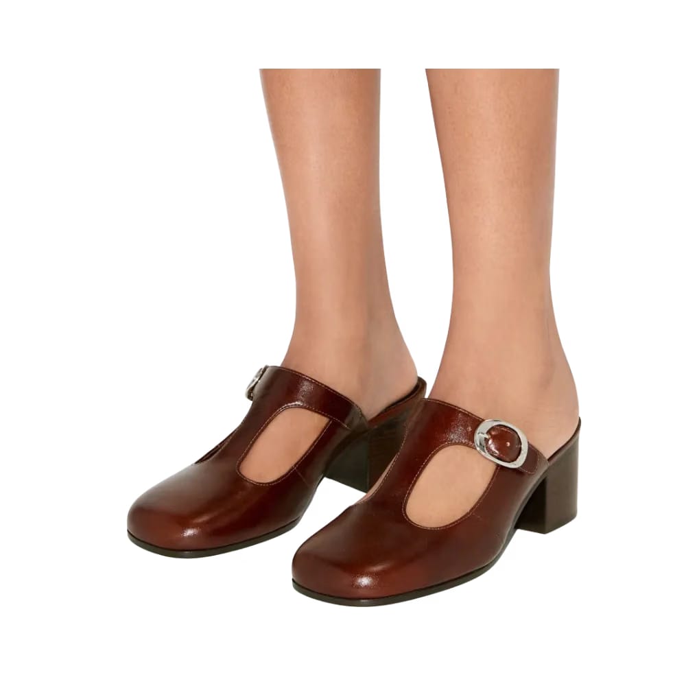 Tory Burch Violet T-Strap Heeled Mule Negroni