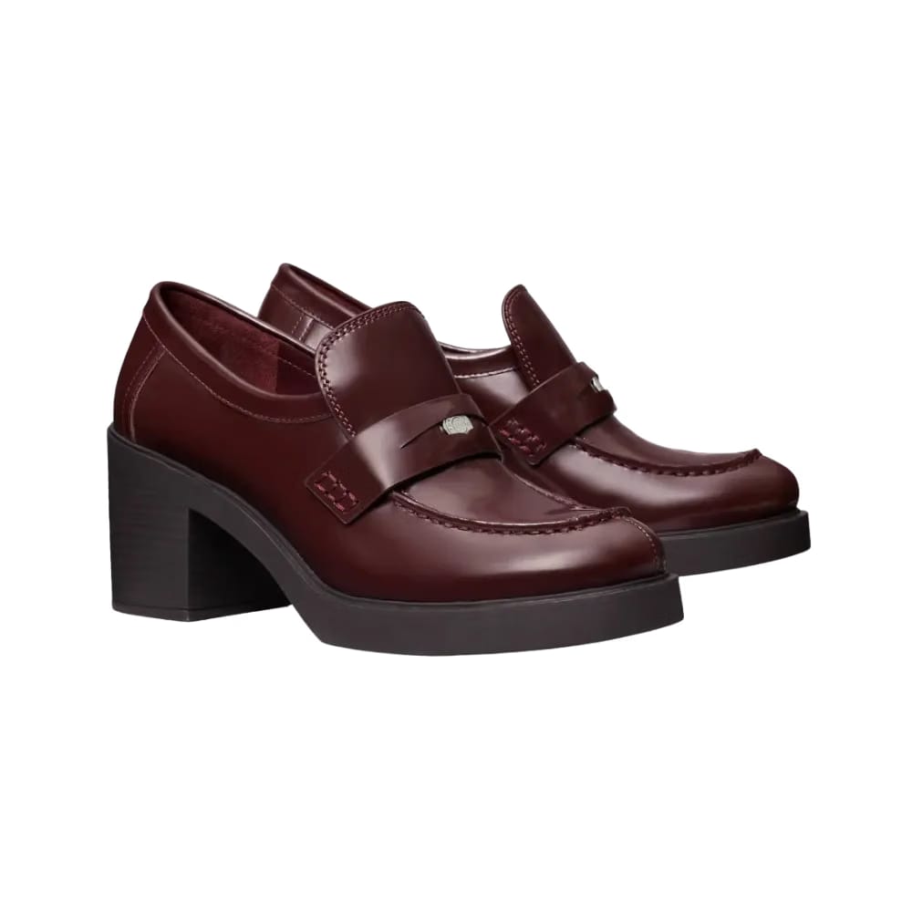 Tory Burch Classic Heeled Lug Loafer Plum