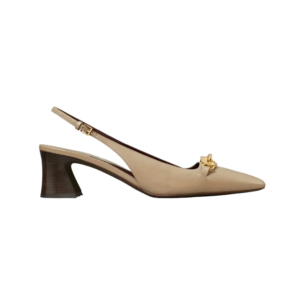 Tory Burch Jessa Heeled Slingback Ecru