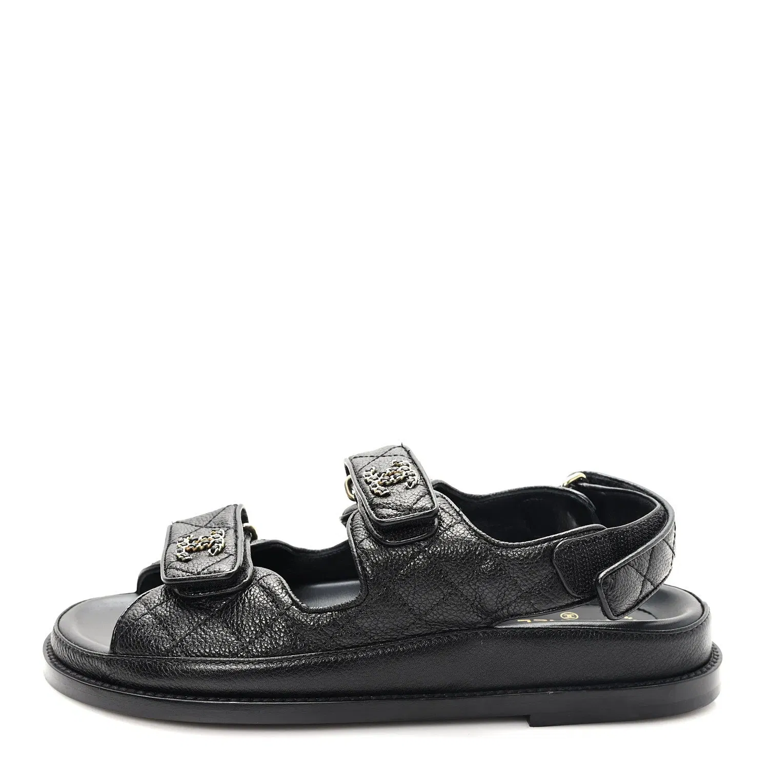 Grained Calfskin Velcro Dad Sandals