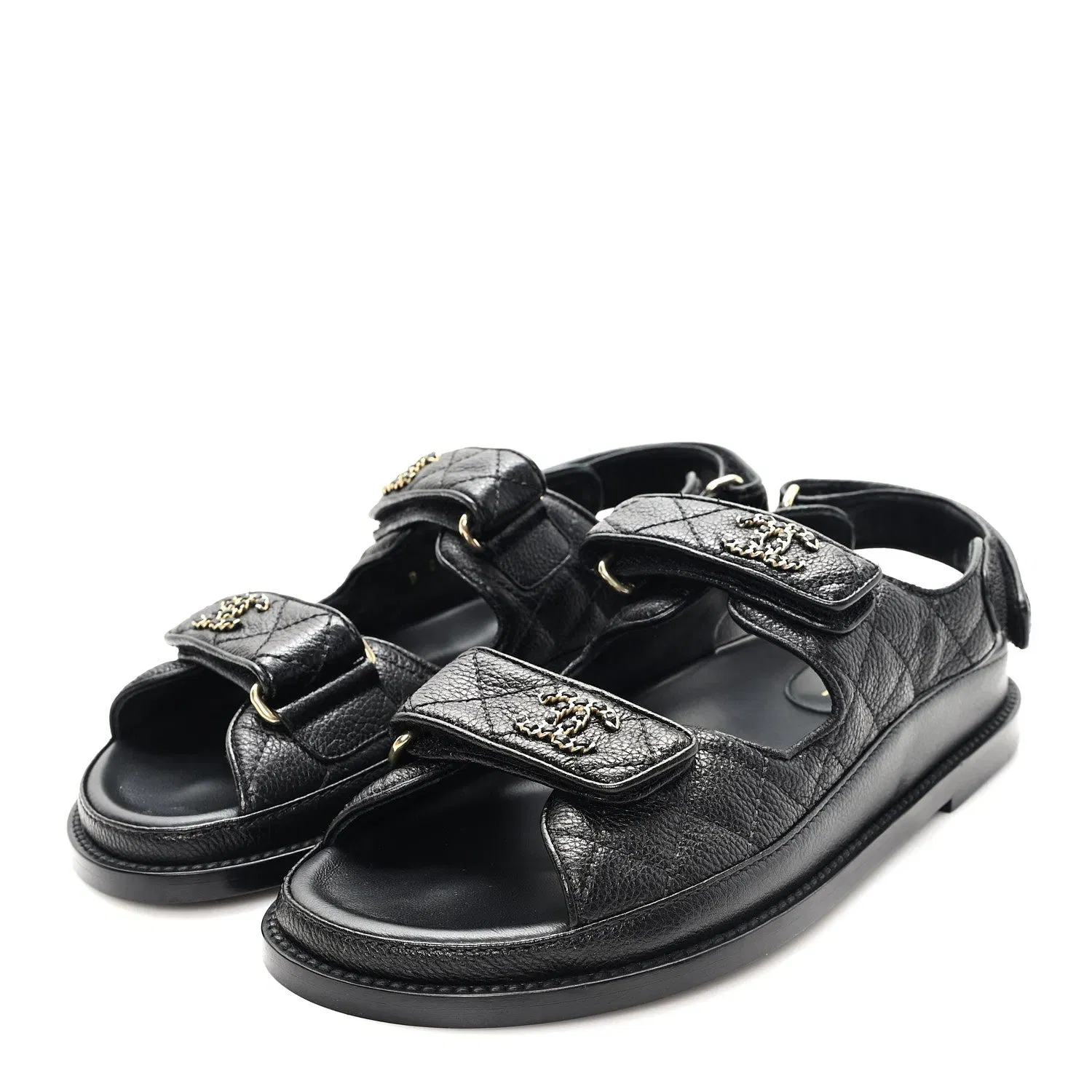 Grained Calfskin Velcro Dad Sandals