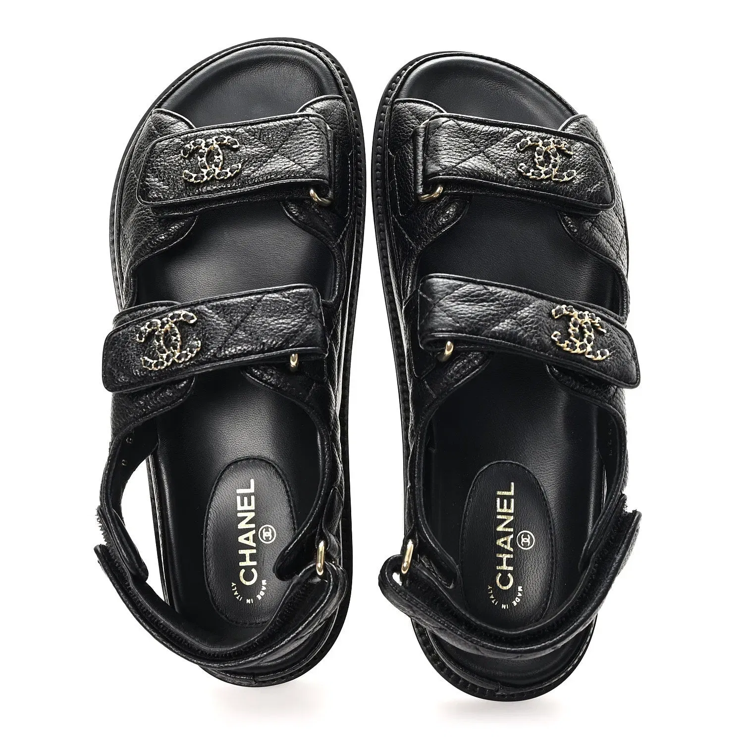 Grained Calfskin Velcro Dad Sandals