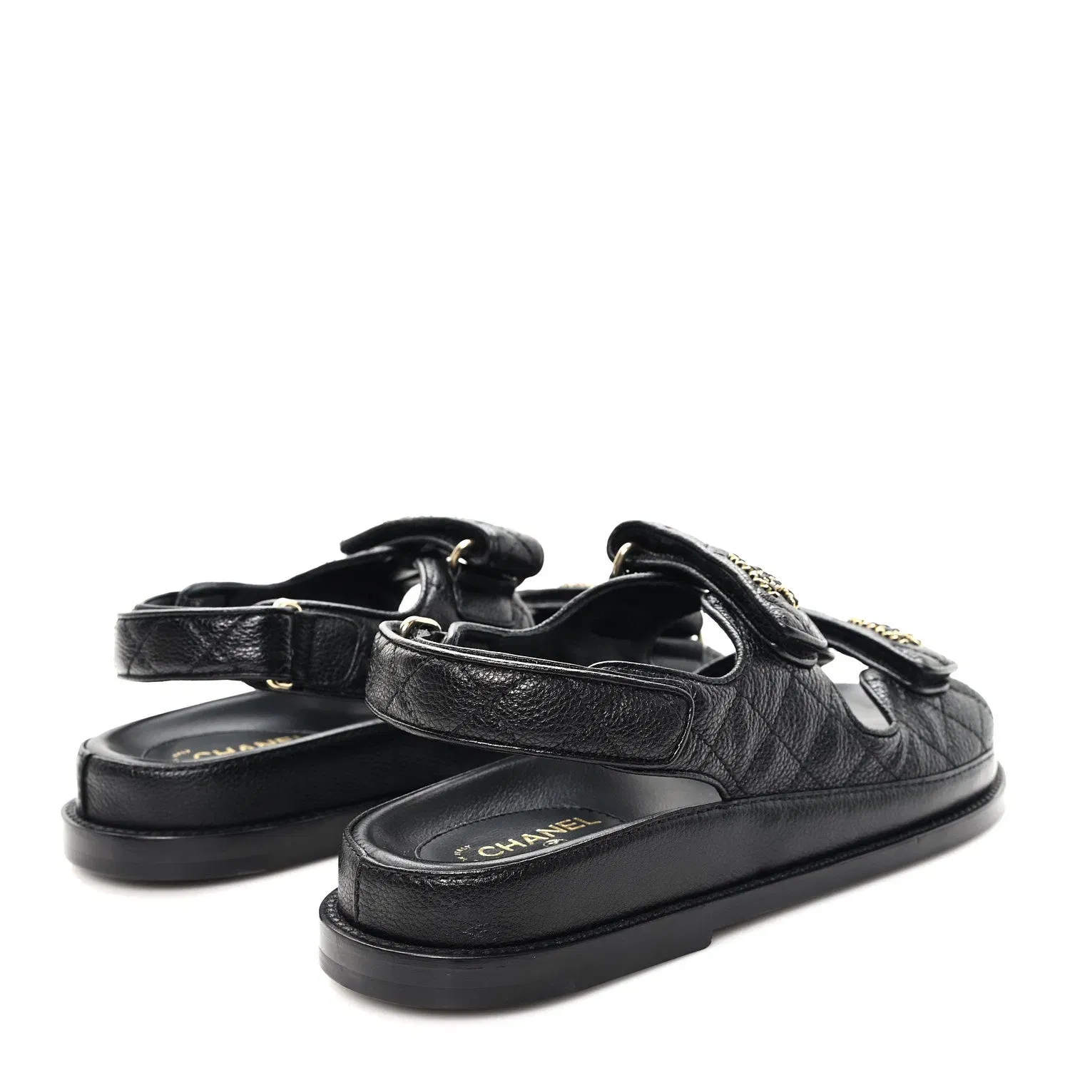 Grained Calfskin Velcro Dad Sandals