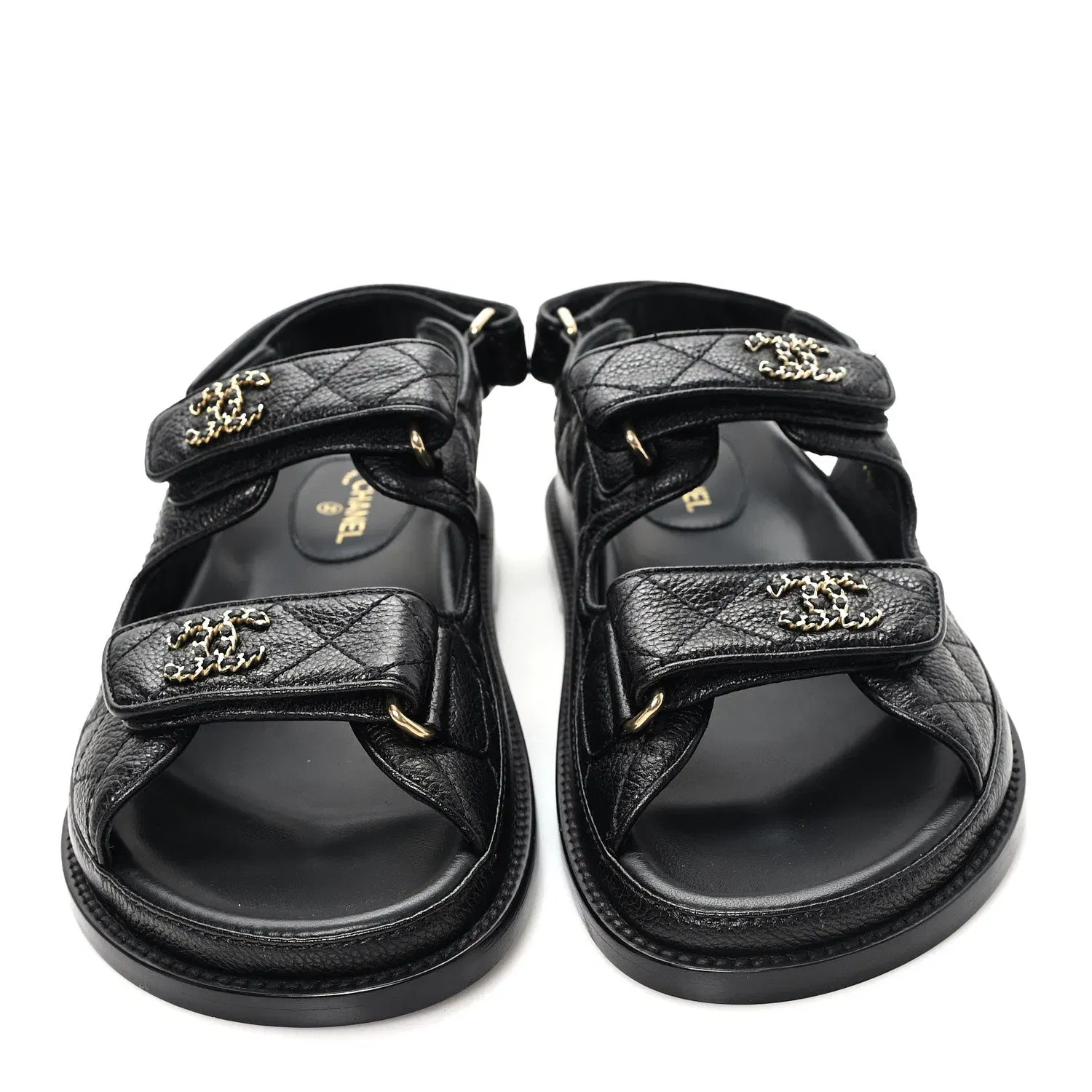 Grained Calfskin Velcro Dad Sandals