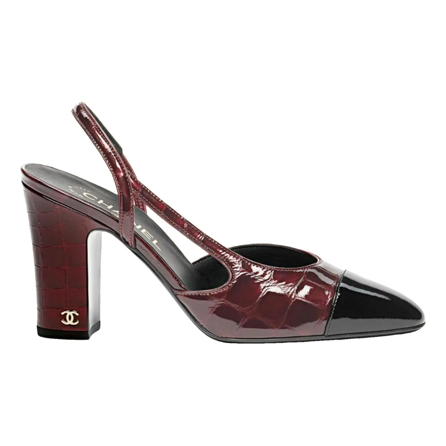 Chanel Slingback patent leather heels