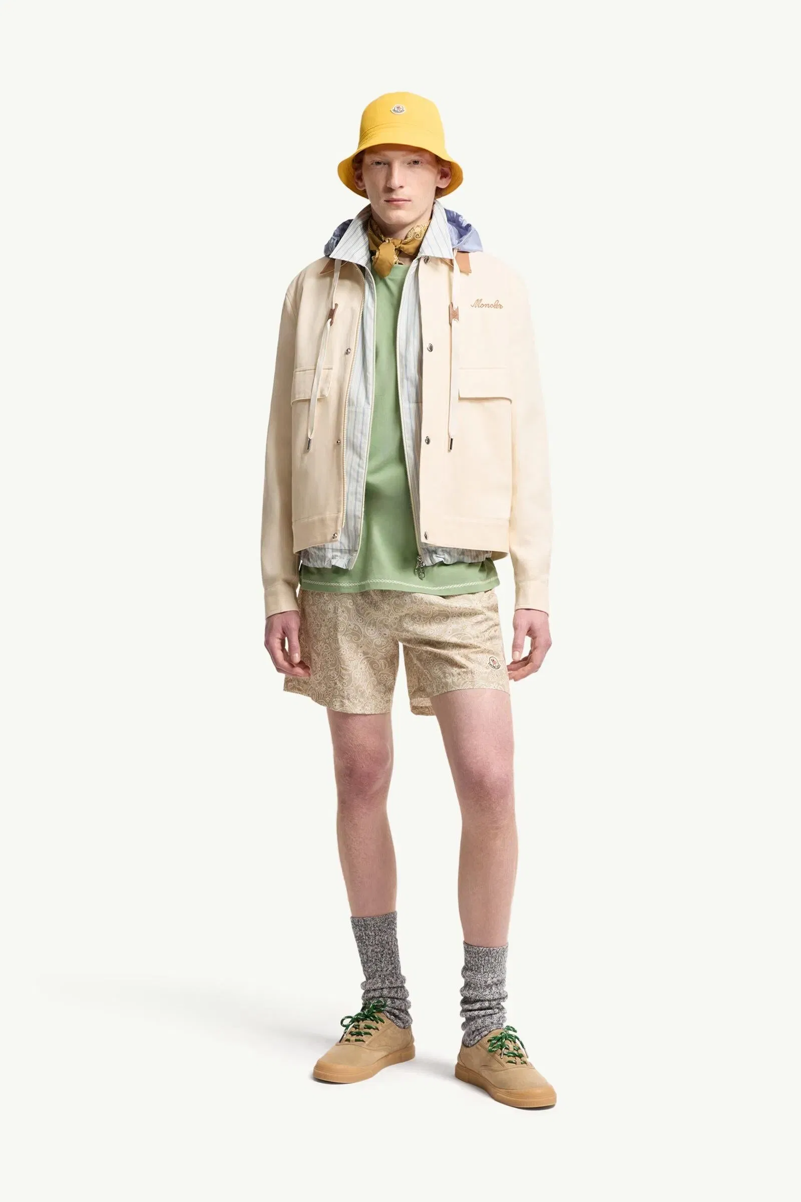 Moncler Paisley Print Swim Shorts Light Beige Light Beige
