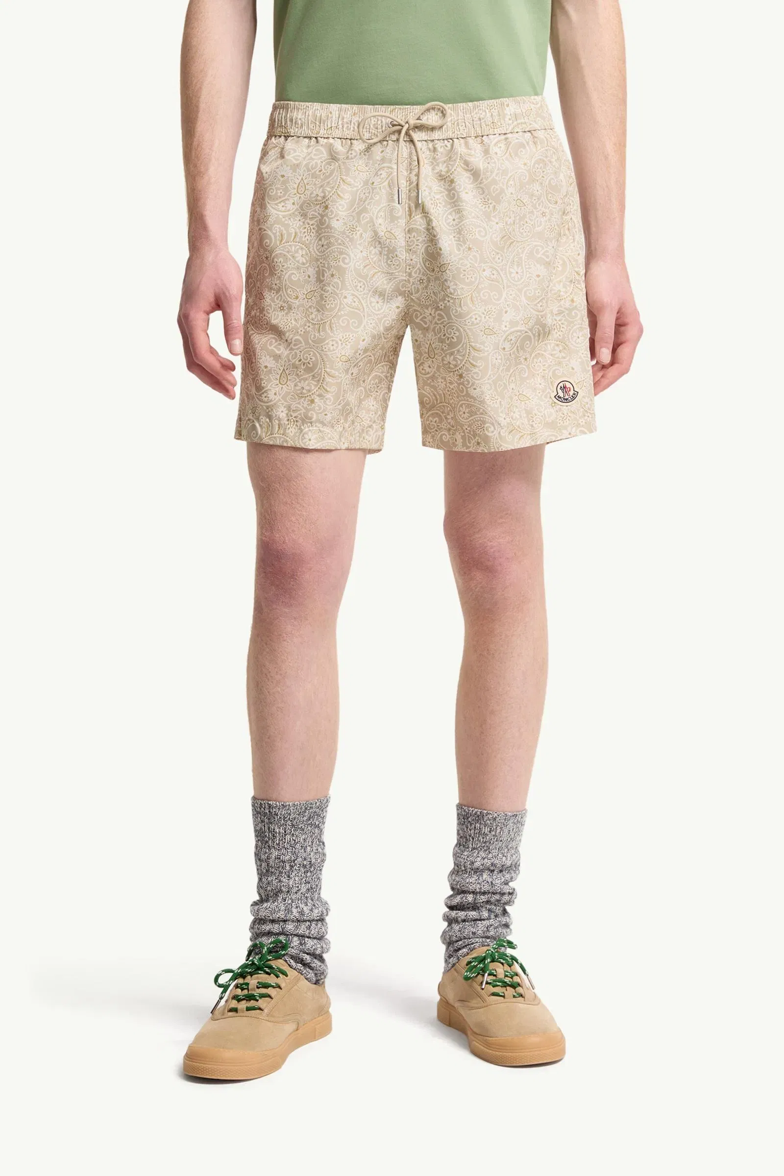 Moncler Paisley Print Swim Shorts Light Beige Light Beige
