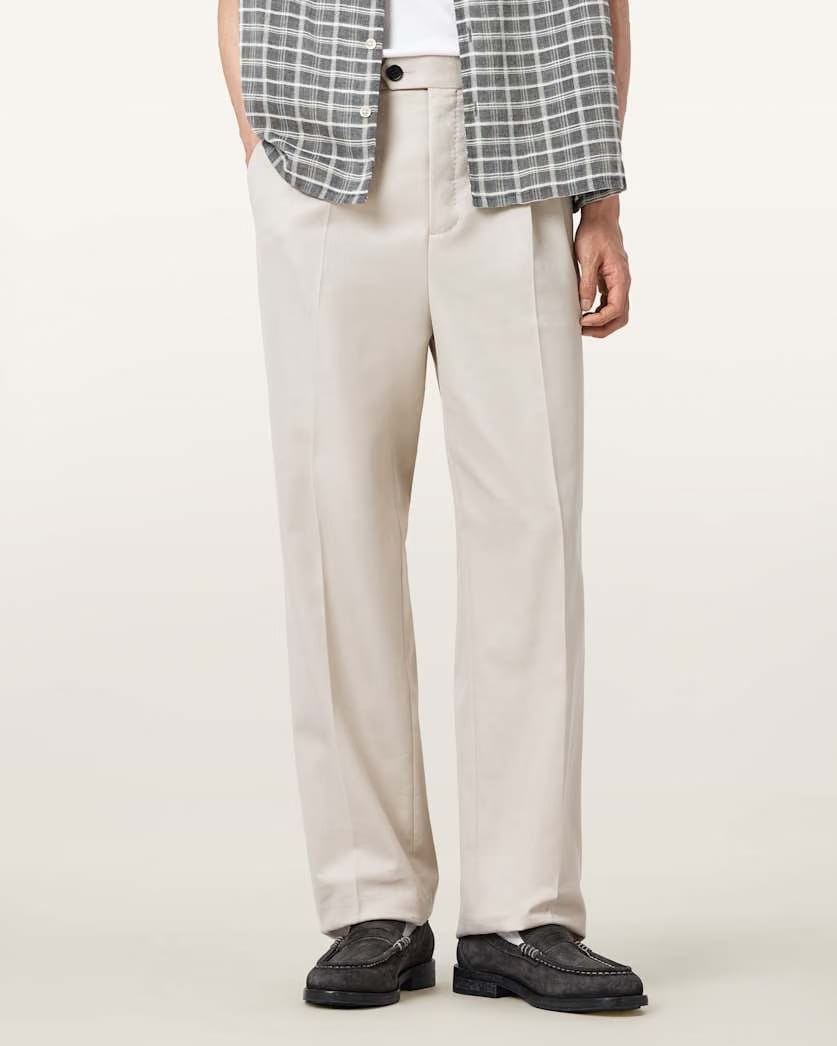 AllSaints Tallis Straight Leg Pants Feather Taupe