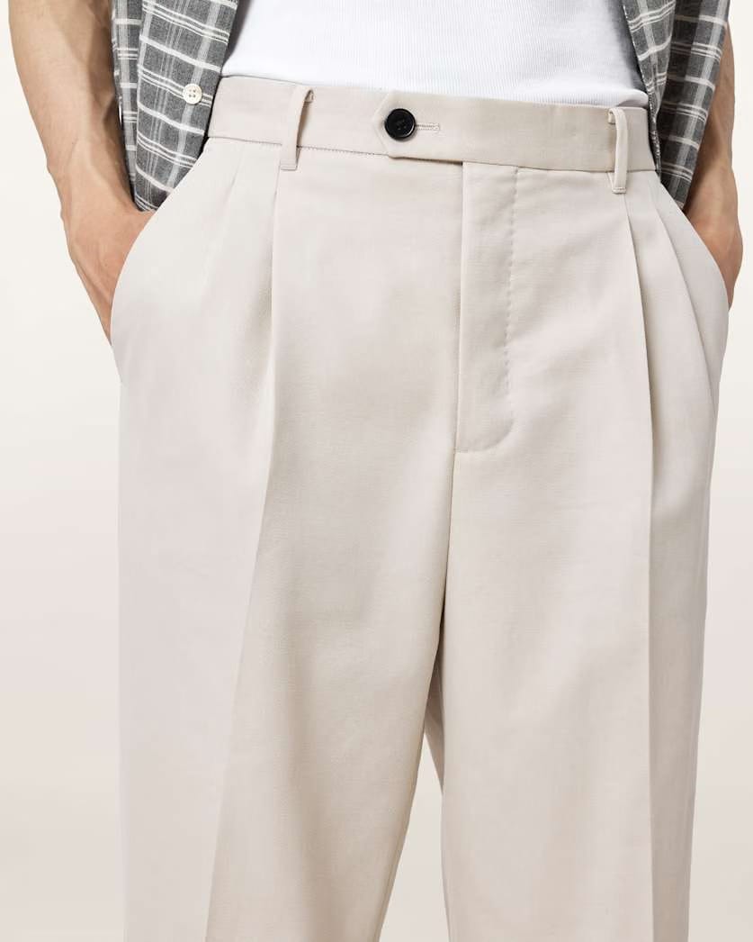 AllSaints Tallis Straight Leg Pants Feather Taupe