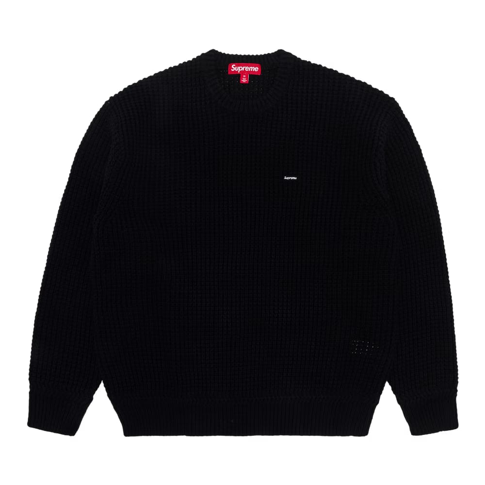 Supreme Waffle Small Box Sweater Black